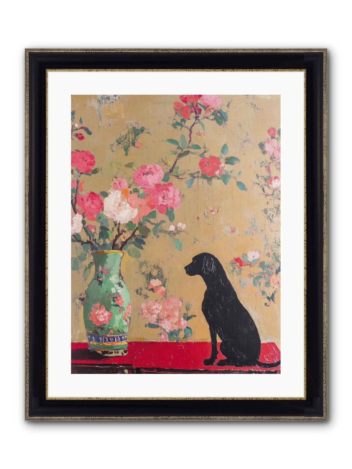 Little Bear Framed Print - Black & Gold 18x24