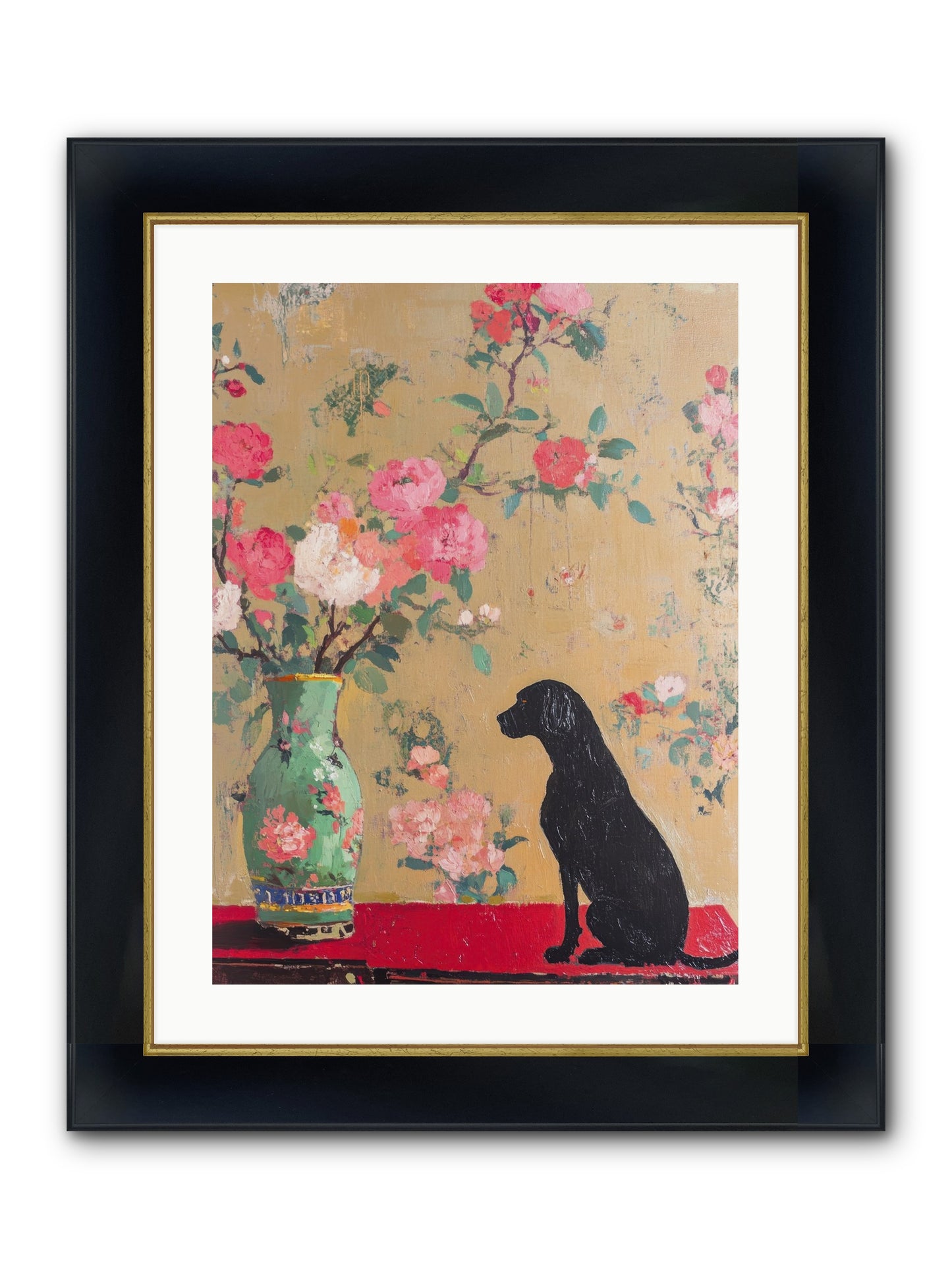 Little Bear Framed Print - Wide Black w/Gold 18x24