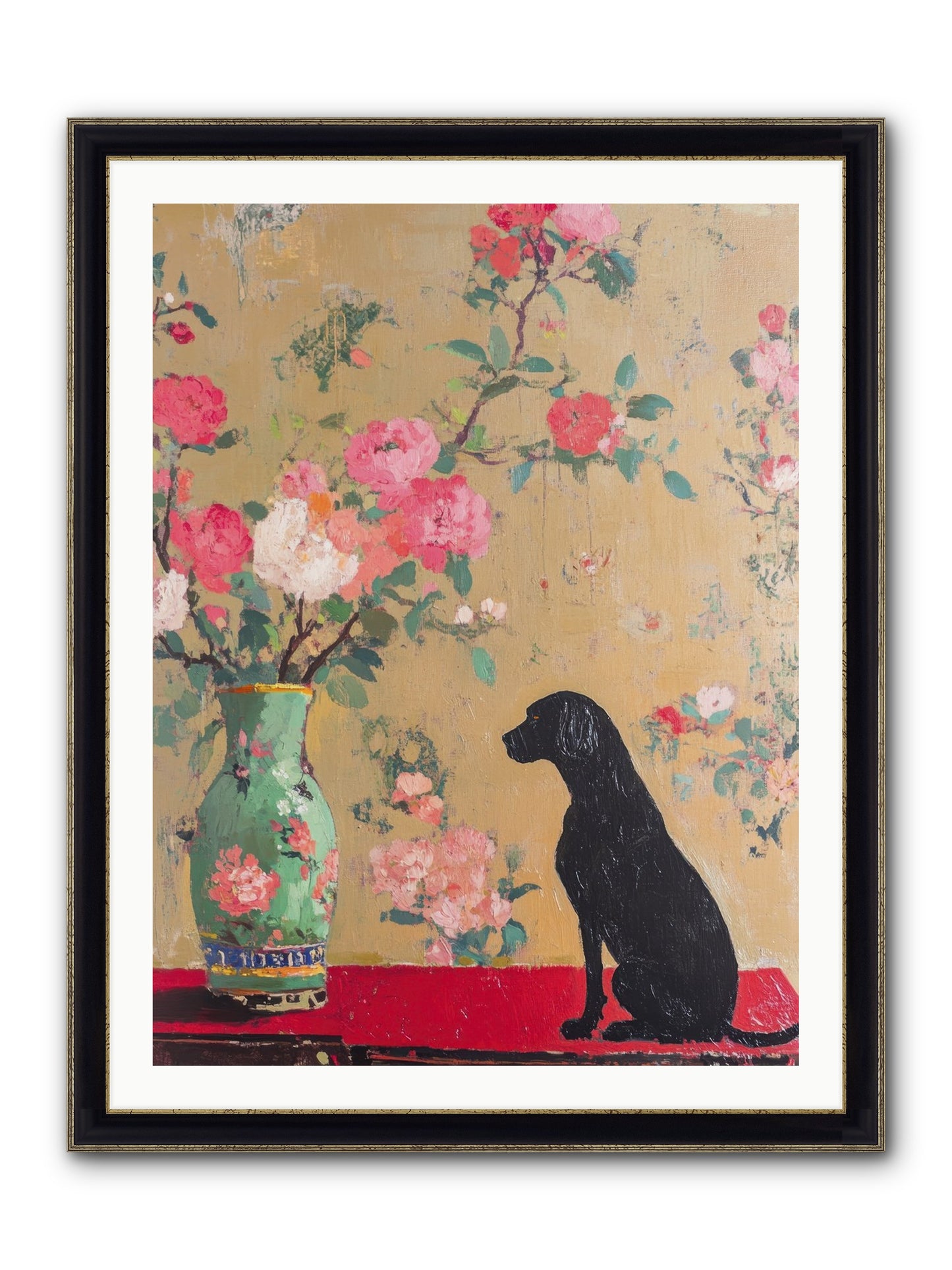 Little Bear Framed Print - Black & Gold 30x40
