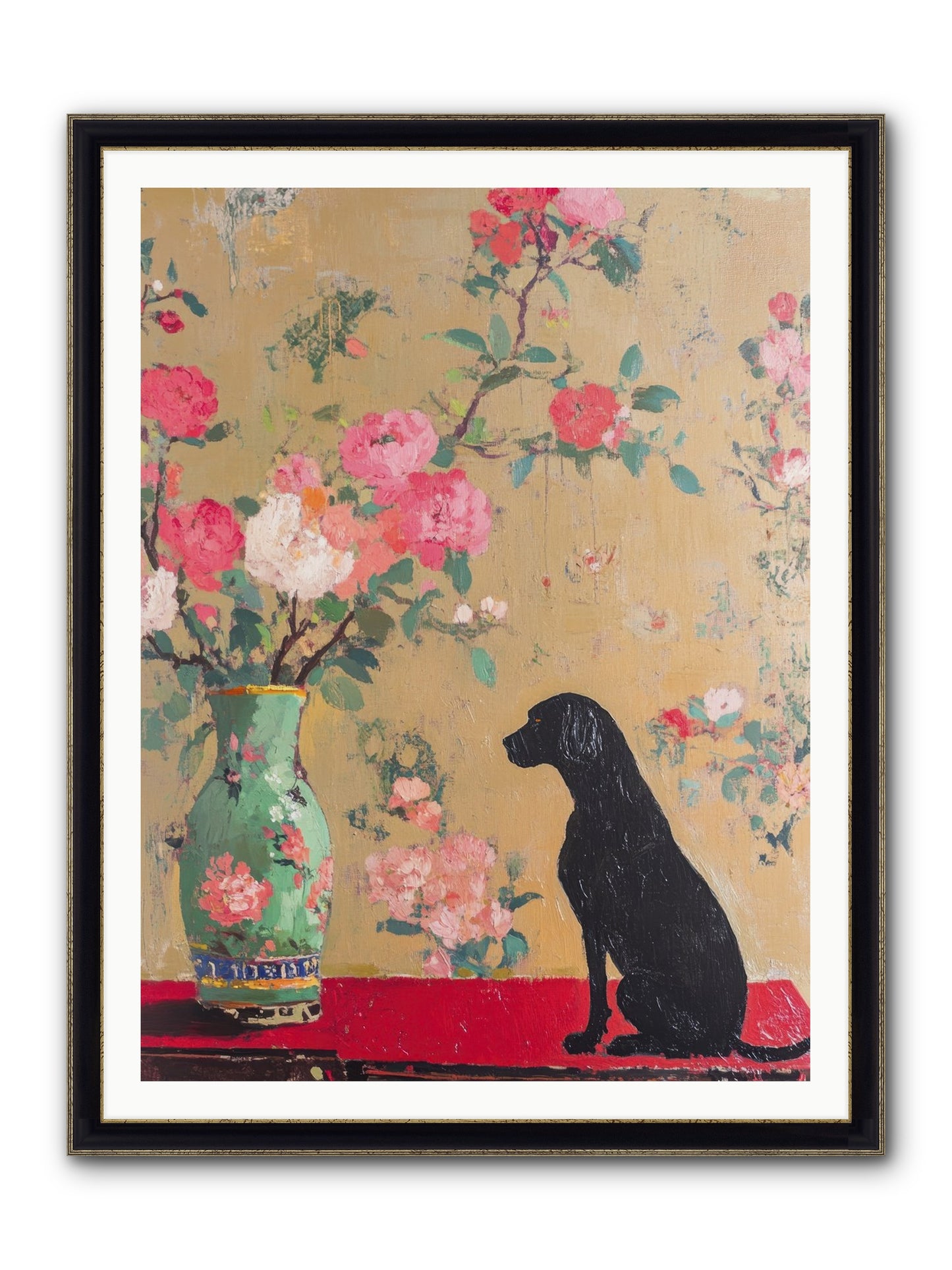 Little Bear Framed Print - Black & Gold 36x48