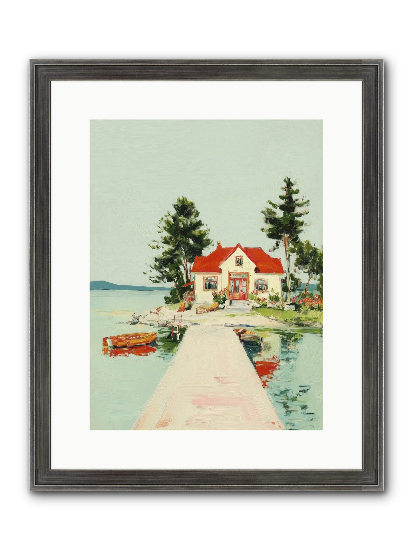 Little Lake House Framed Print - Slimwoods Black/Silver 12x16