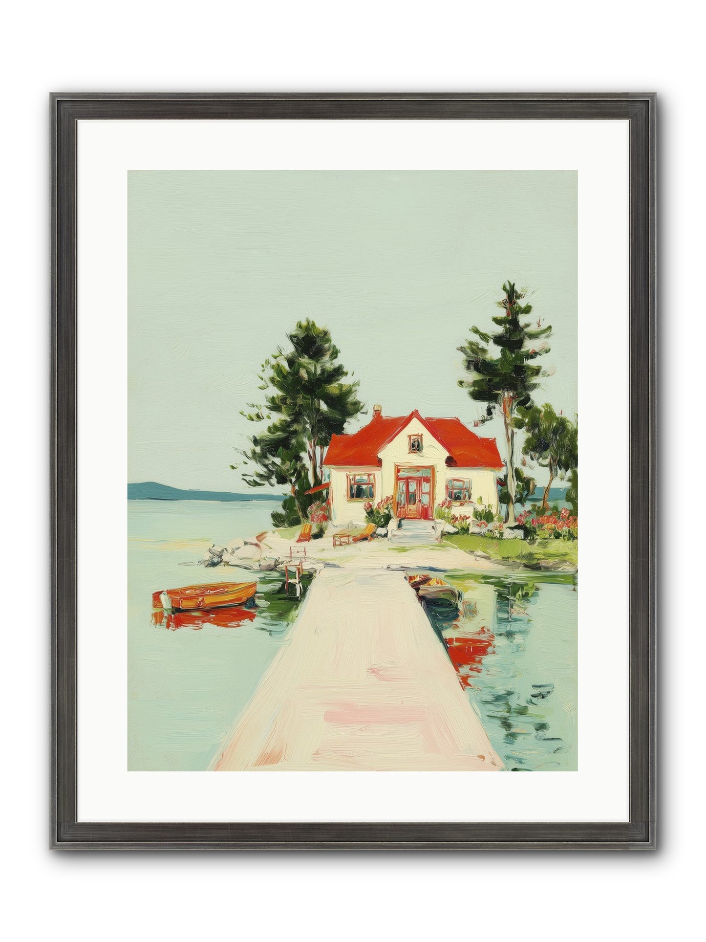 Little Lake House Framed Print - Slimwoods Black/Silver 18x24