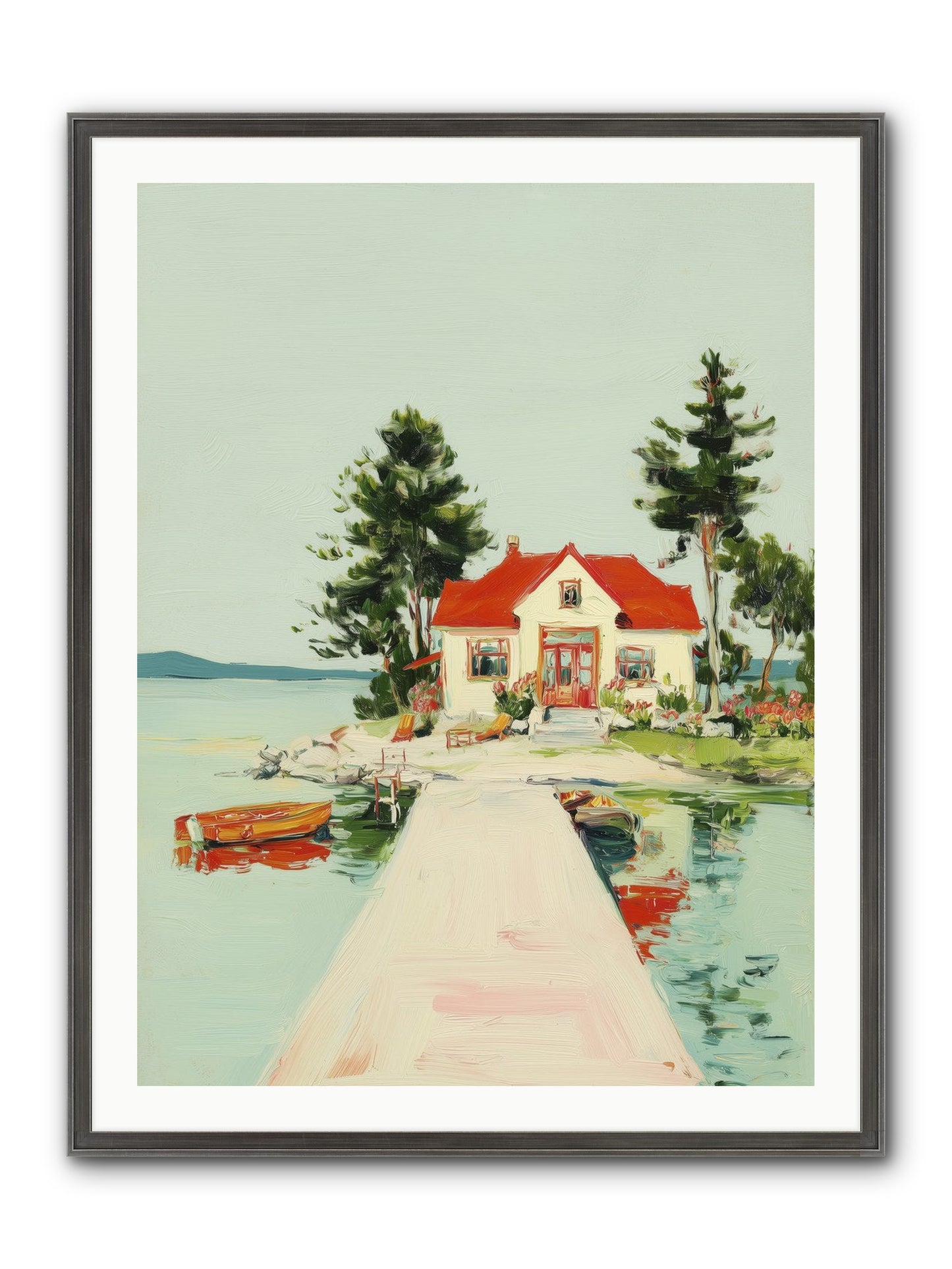 Little Lake House Framed Print - Slimwoods Black/Silver 30x40
