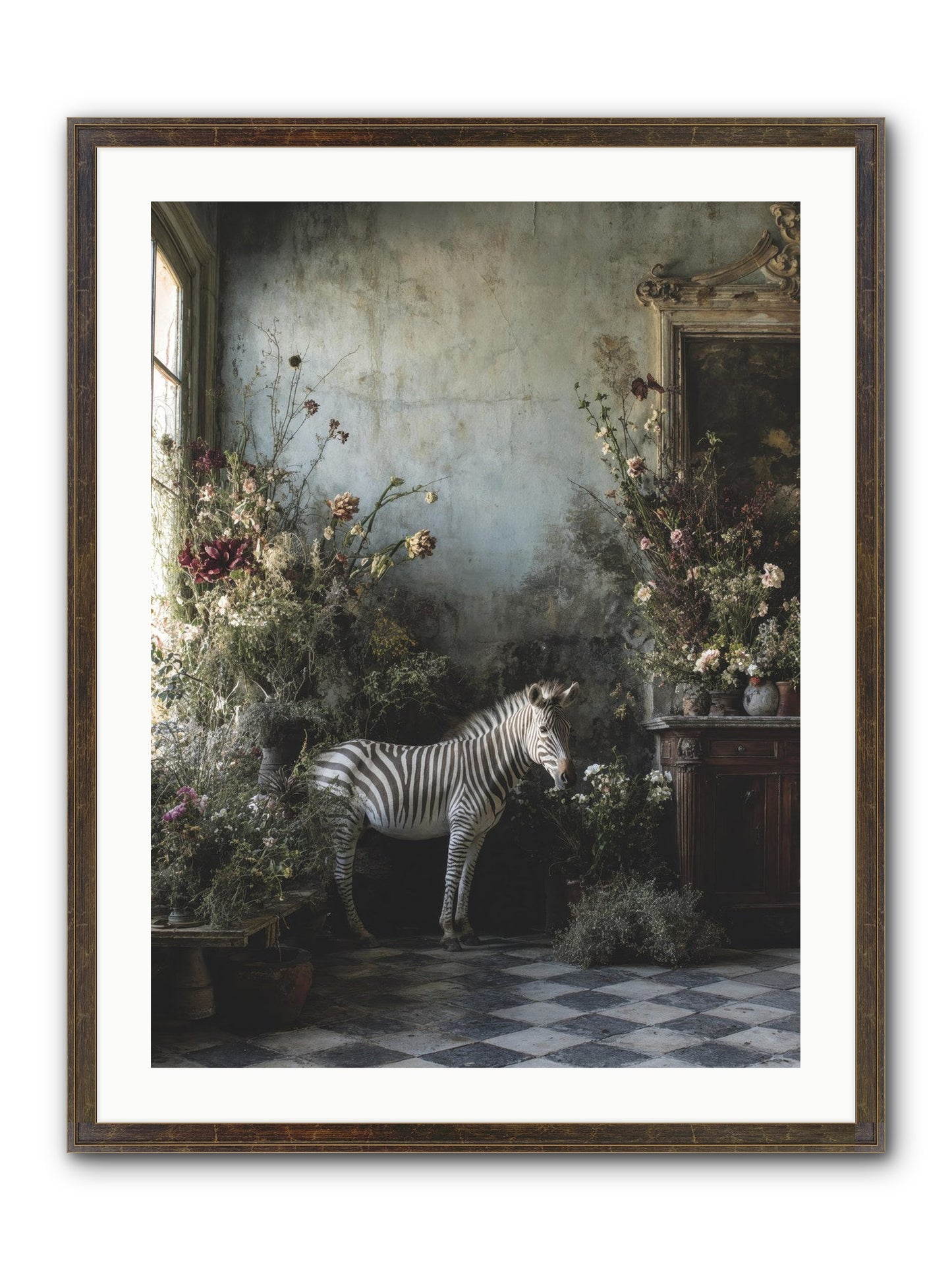 Living Among Petals Framed Print - Slimwoods Black/Gold 24x32
