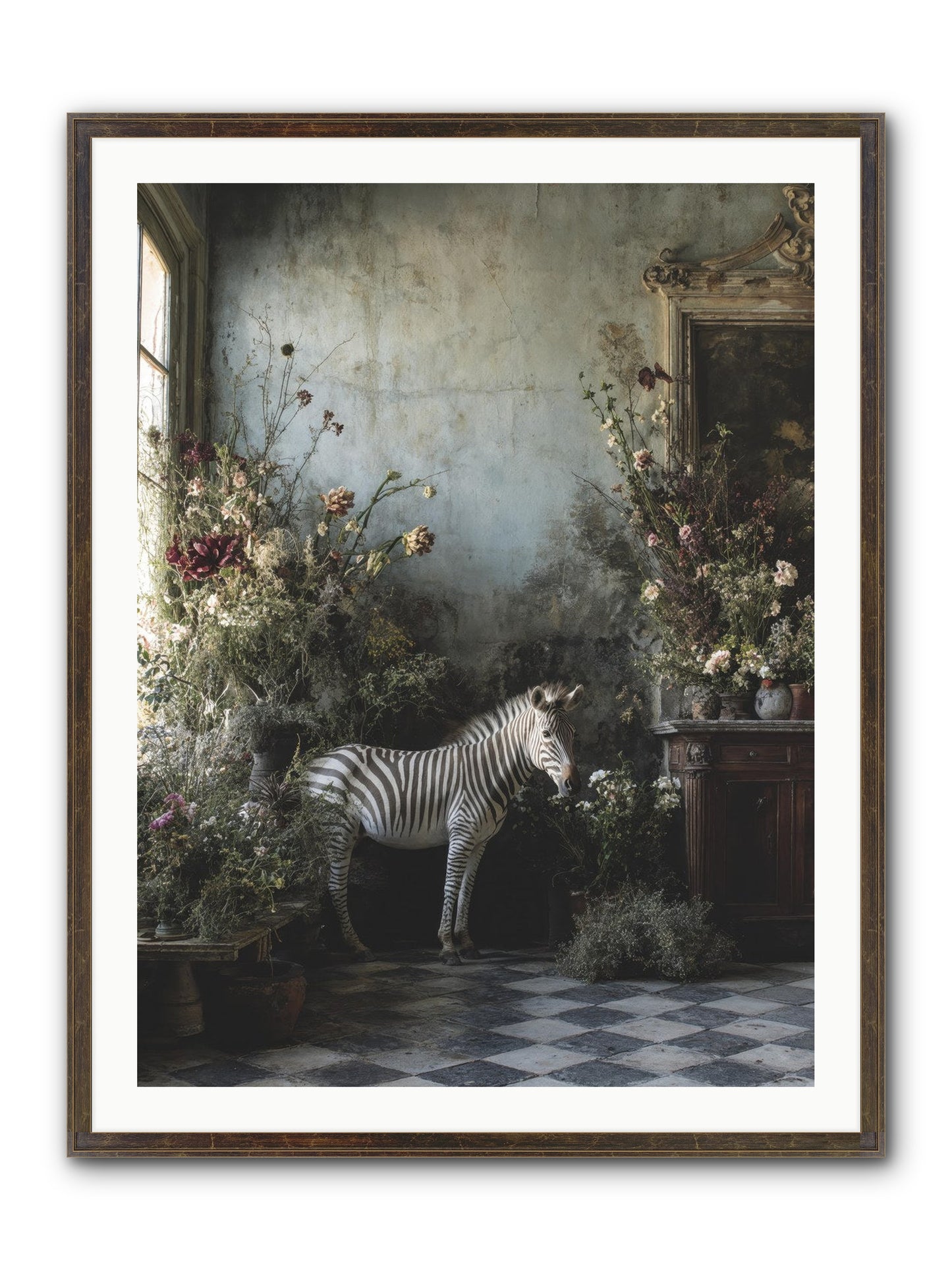 Living Among Petals Framed Print - Slimwoods Black/Gold 30x40