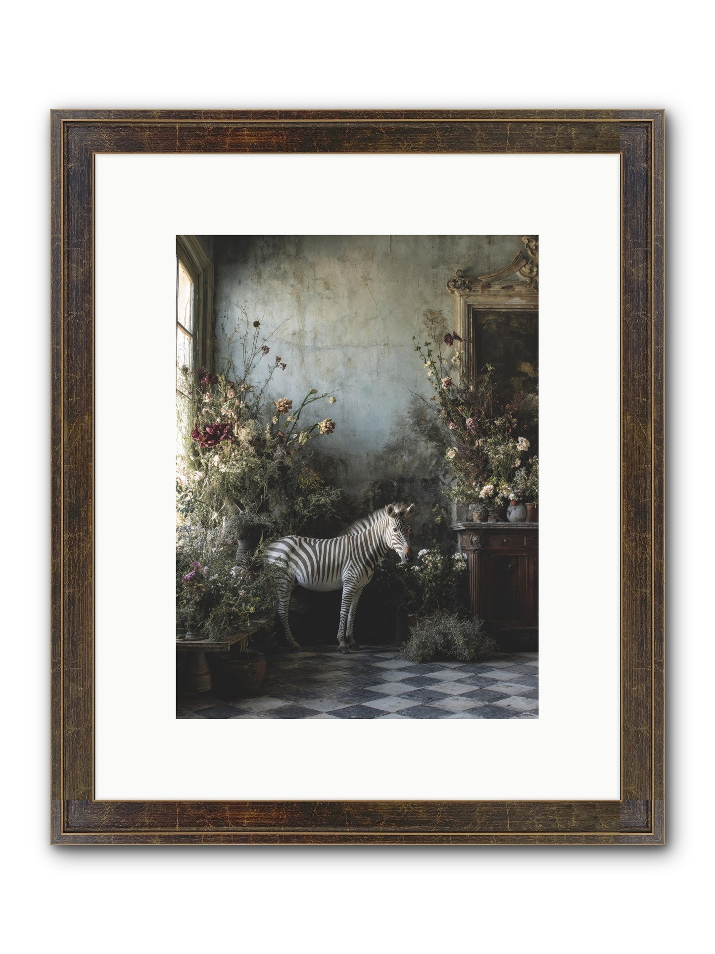 Living Among Petals Framed Print - Slimwoods Black/Gold 9x12