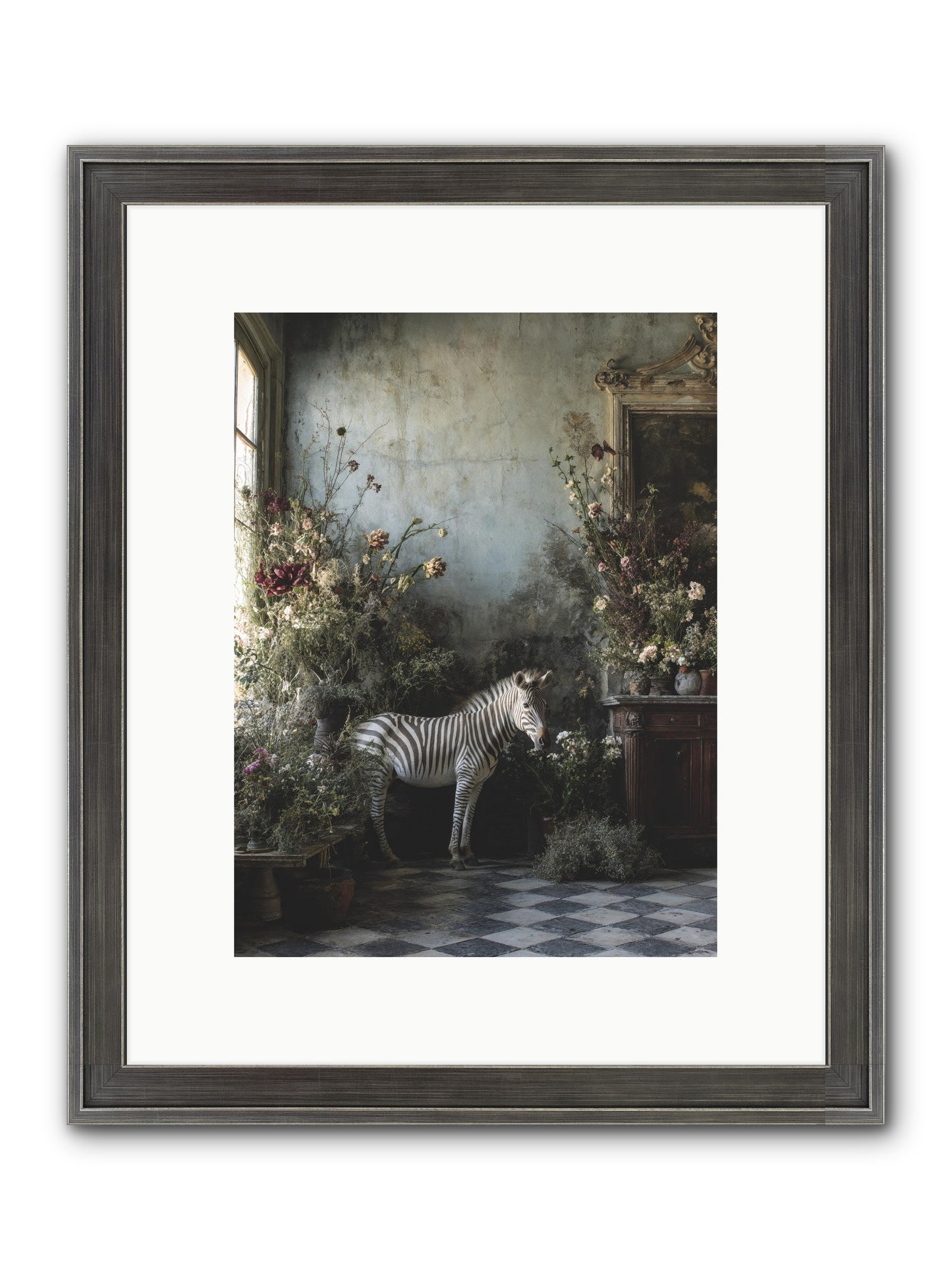 Living Among Petals Framed Print - Slimwoods Black/Silver 9x12