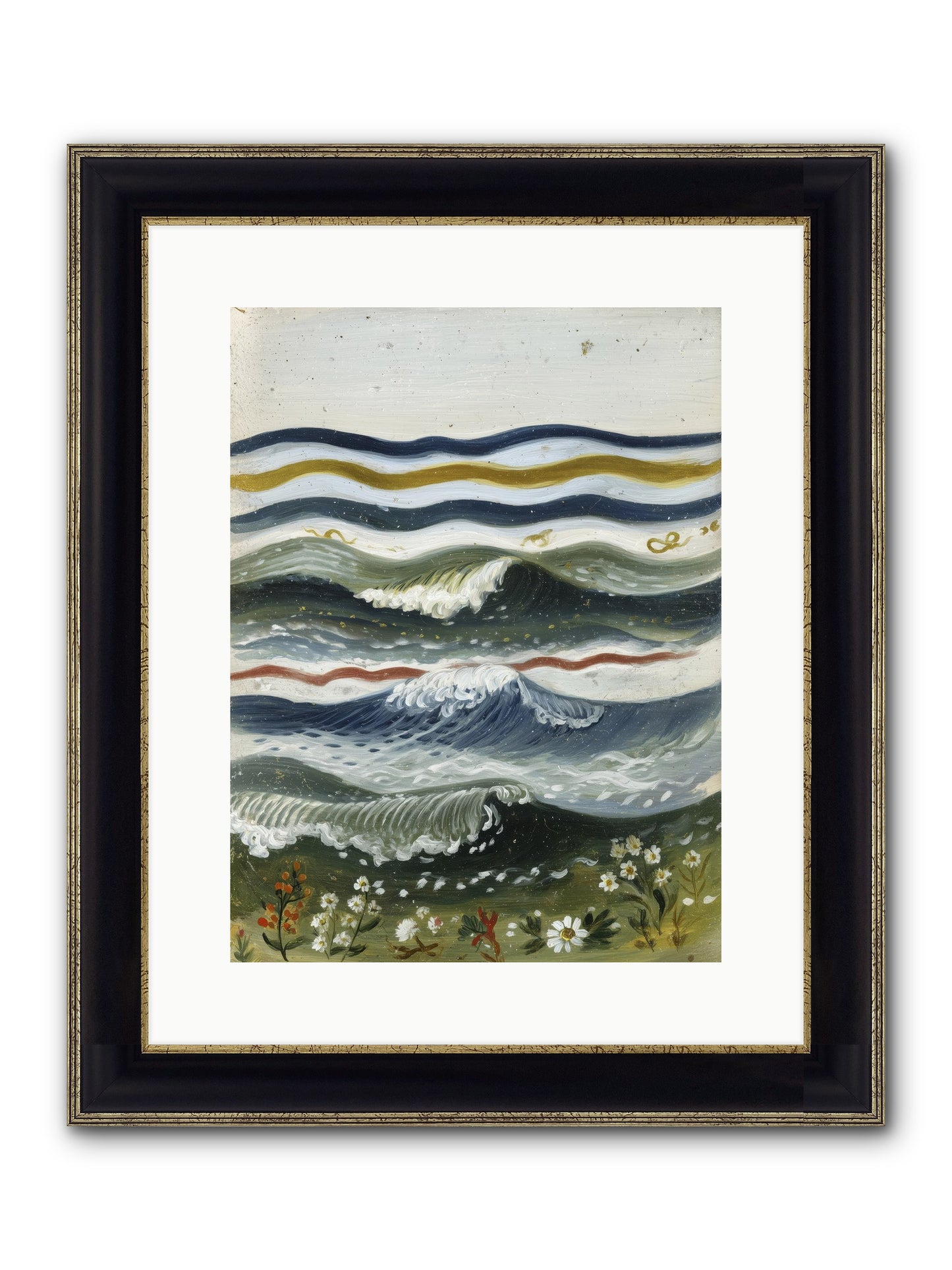 Living Tapestry Framed Print - Black & Gold 12x16