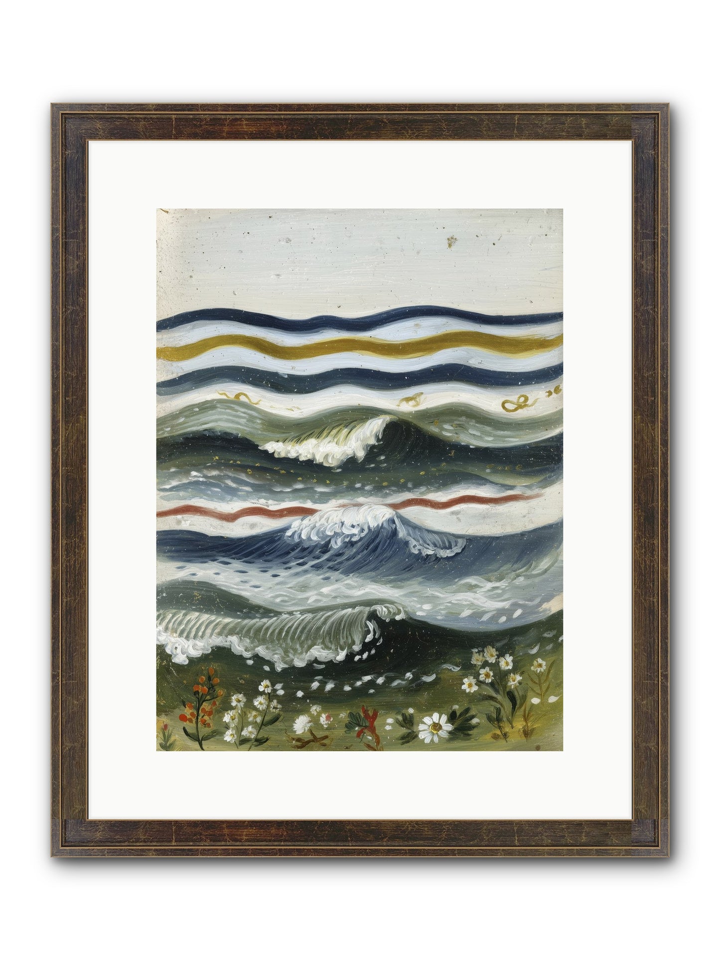 Living Tapestry Framed Print - Slimwoods Black/Gold 12x16
