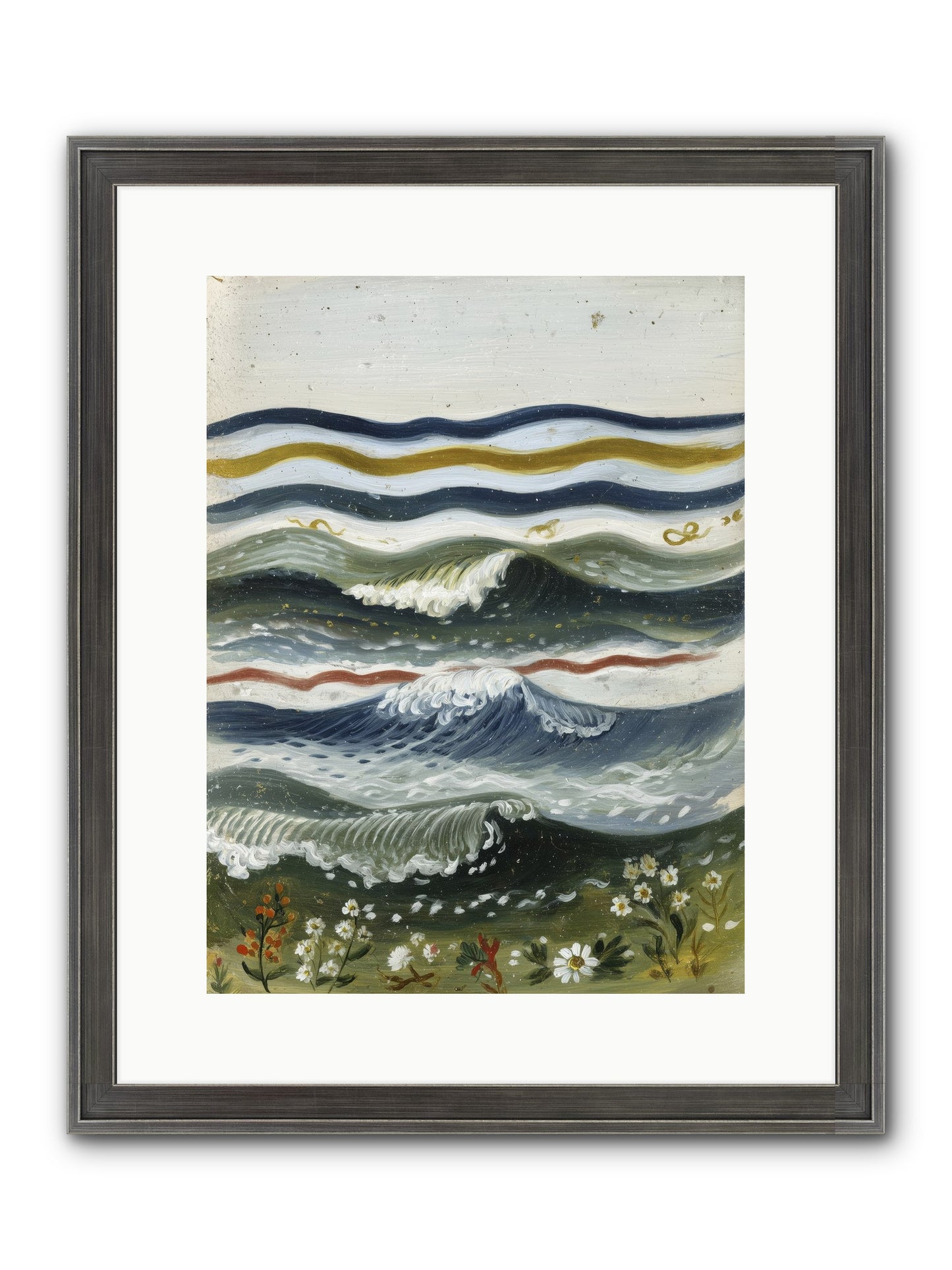 Living Tapestry Framed Print - Slimwoods Black/Silver 12x16
