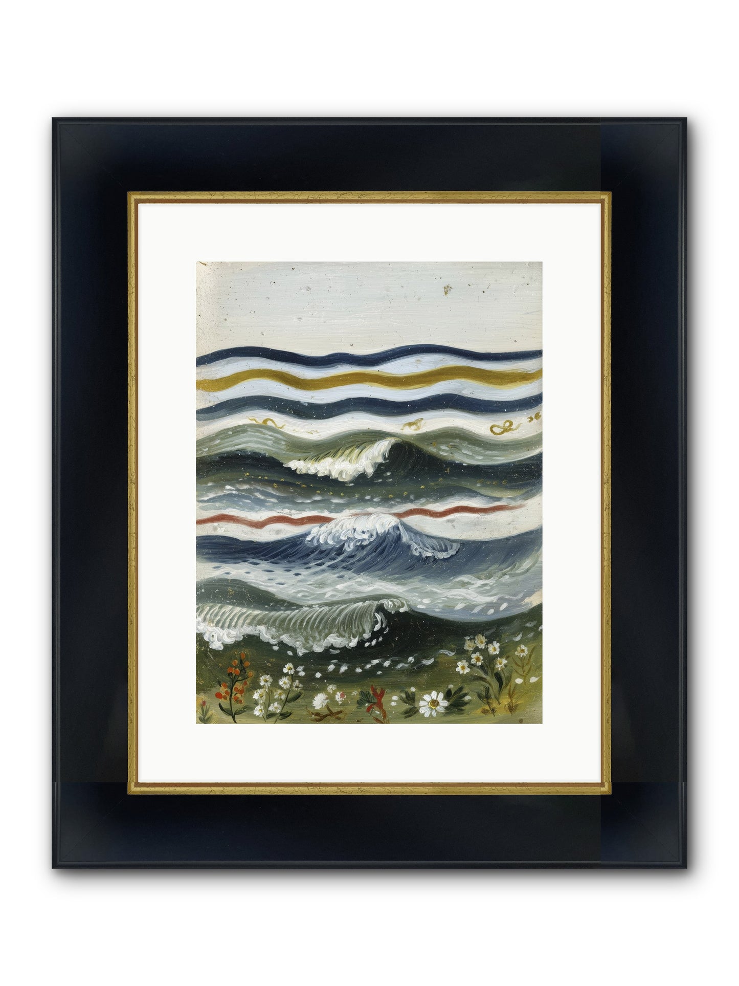 Living Tapestry Framed Print - Wide Black w/Gold 12x16