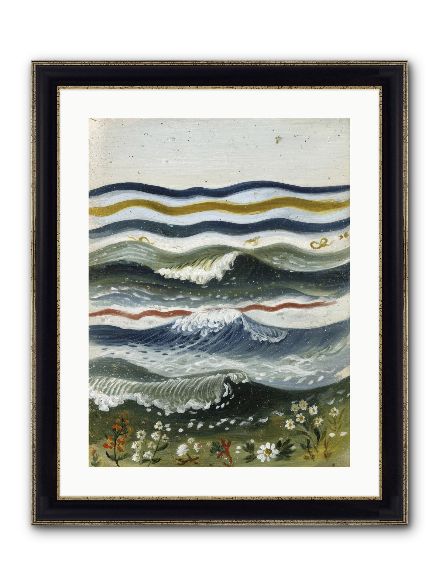 Living Tapestry Framed Print - Black & Gold 18x24