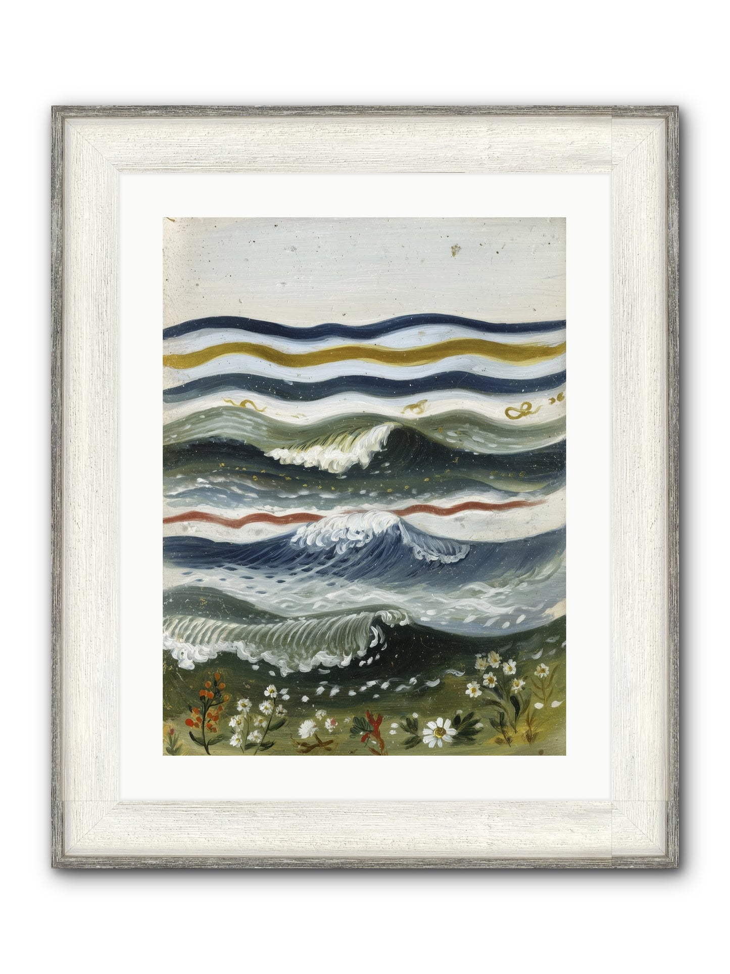 Living Tapestry Framed Print - Driftwood White 18x24