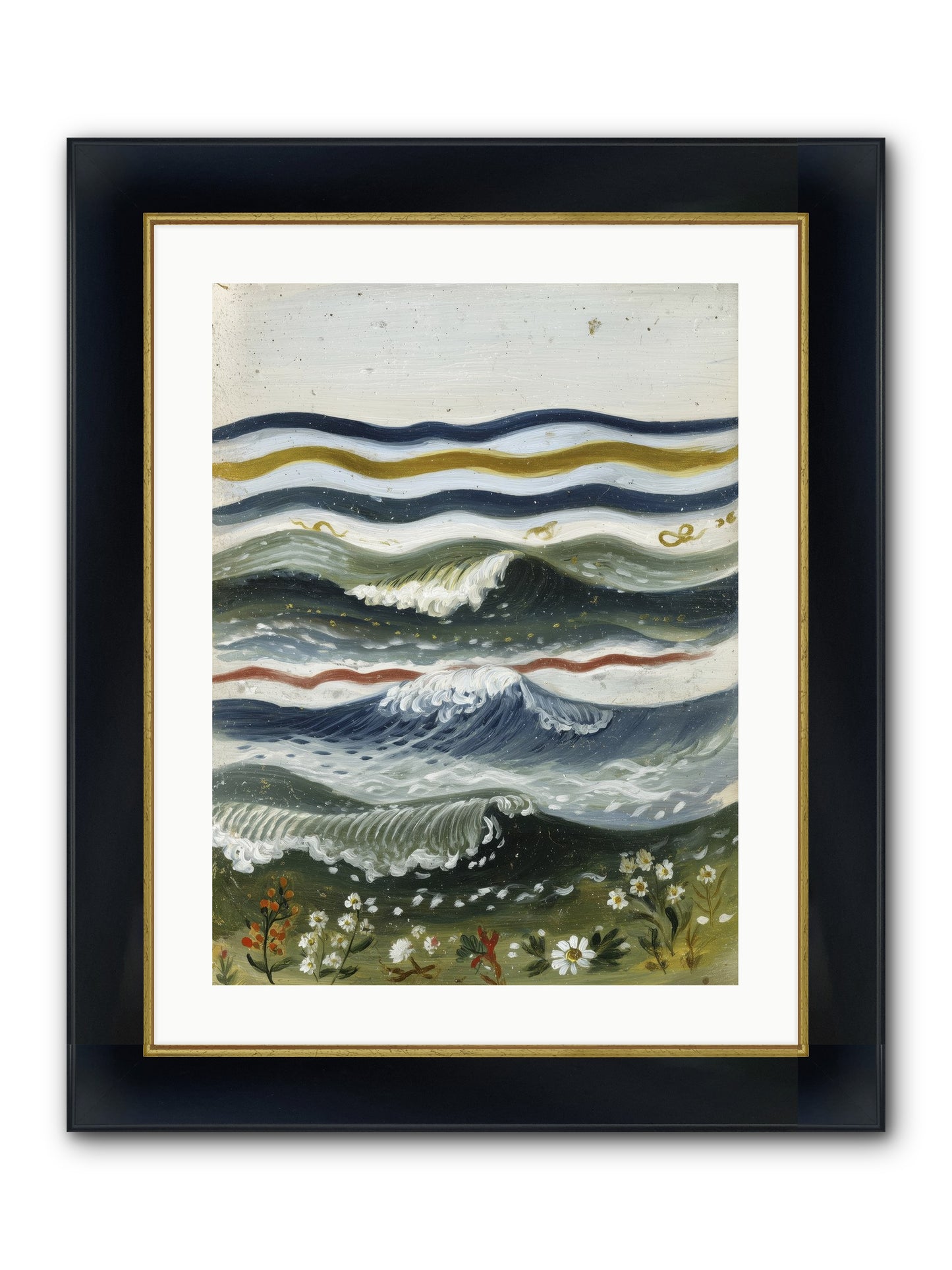 Living Tapestry Framed Print - Wide Black w/Gold 18x24