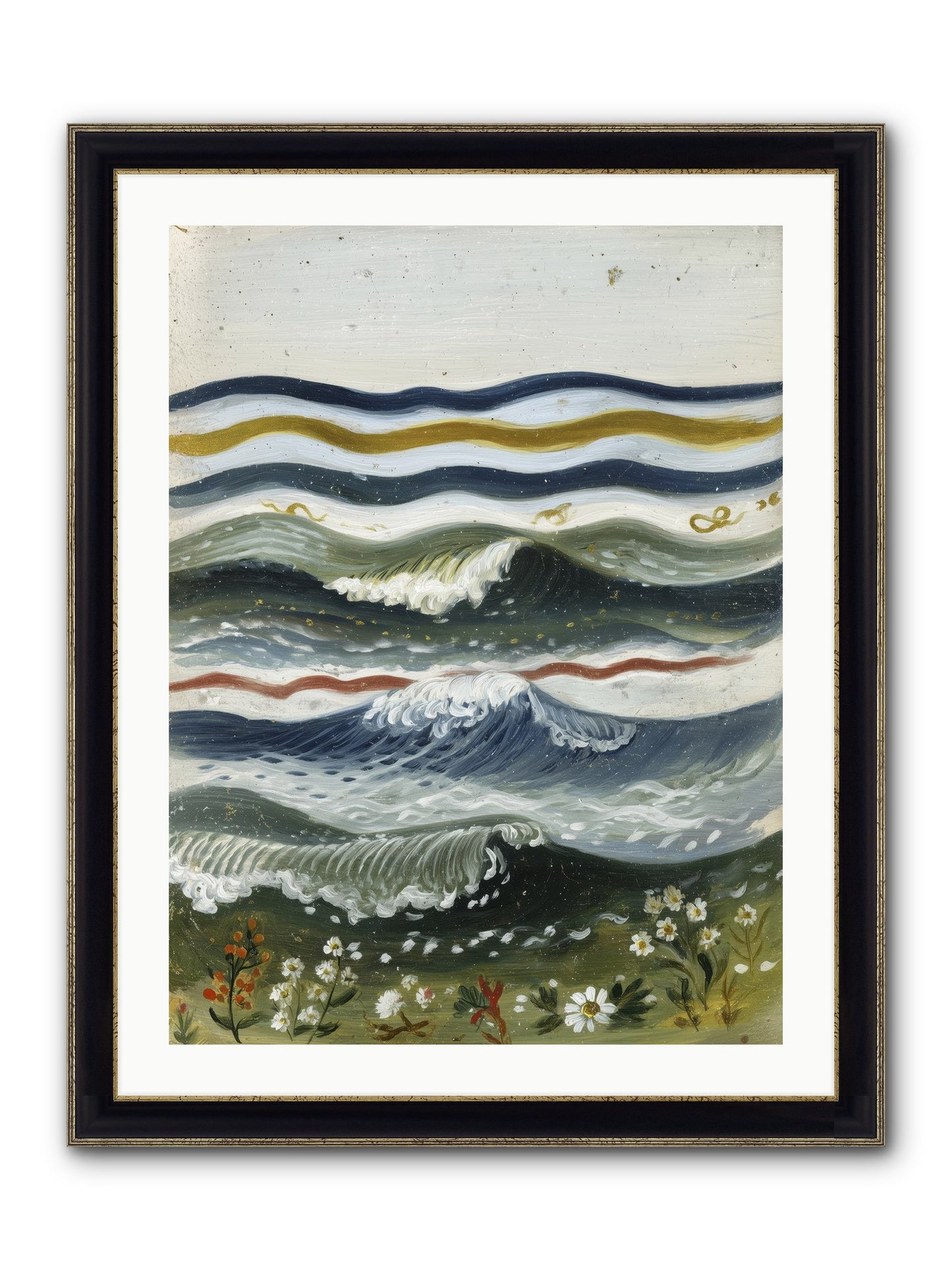 Living Tapestry Framed Print - Black & Gold 24x32
