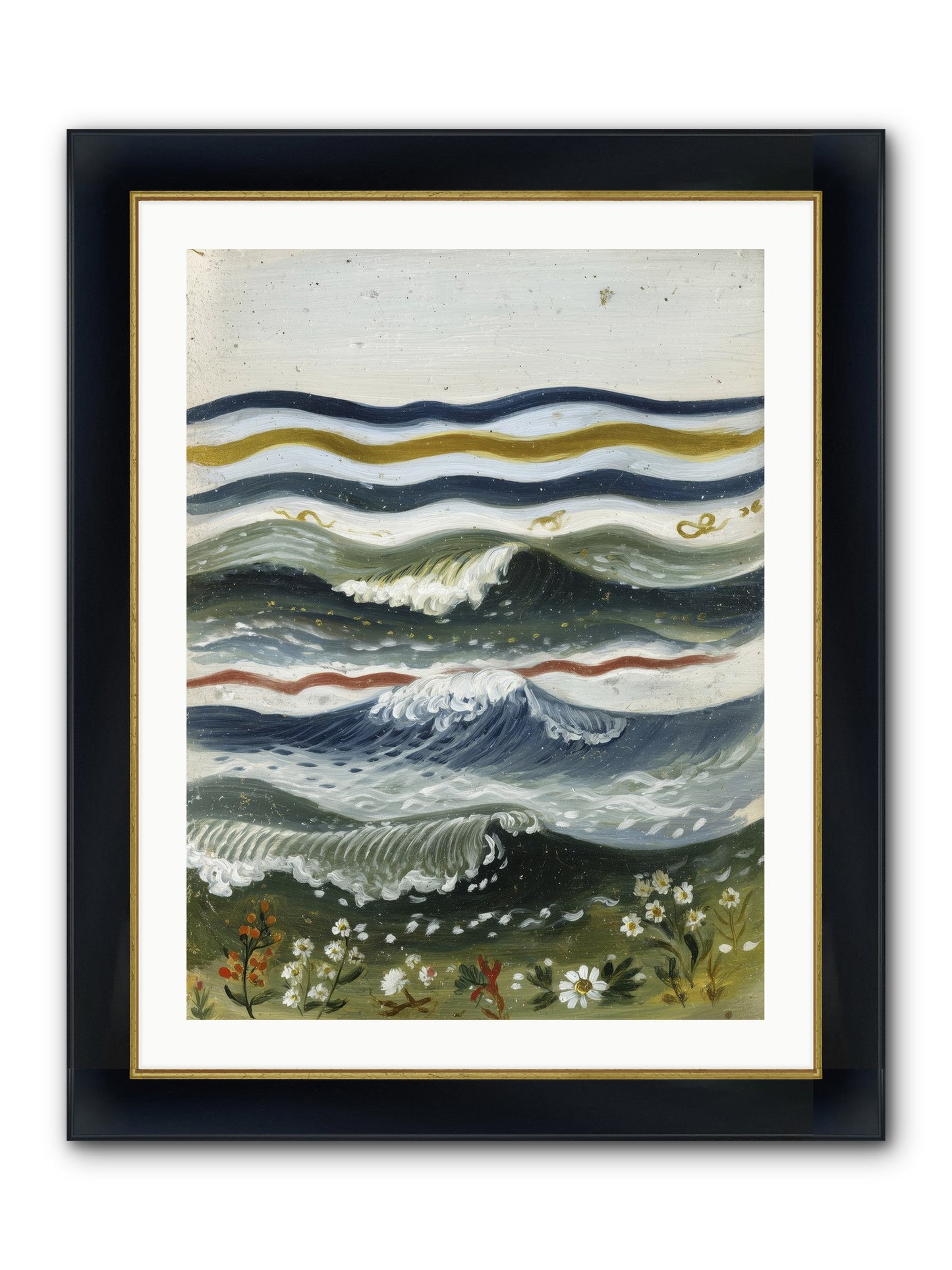 Living Tapestry Framed Print - Wide Black w/Gold 24x32