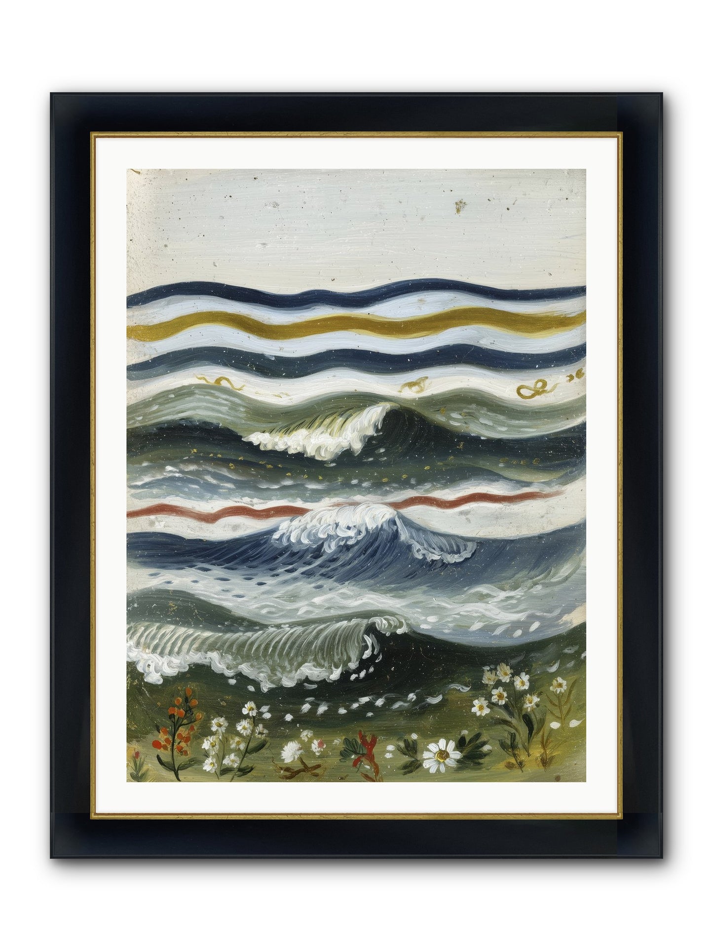 Living Tapestry Framed Print - Wide Black w/Gold 30x40