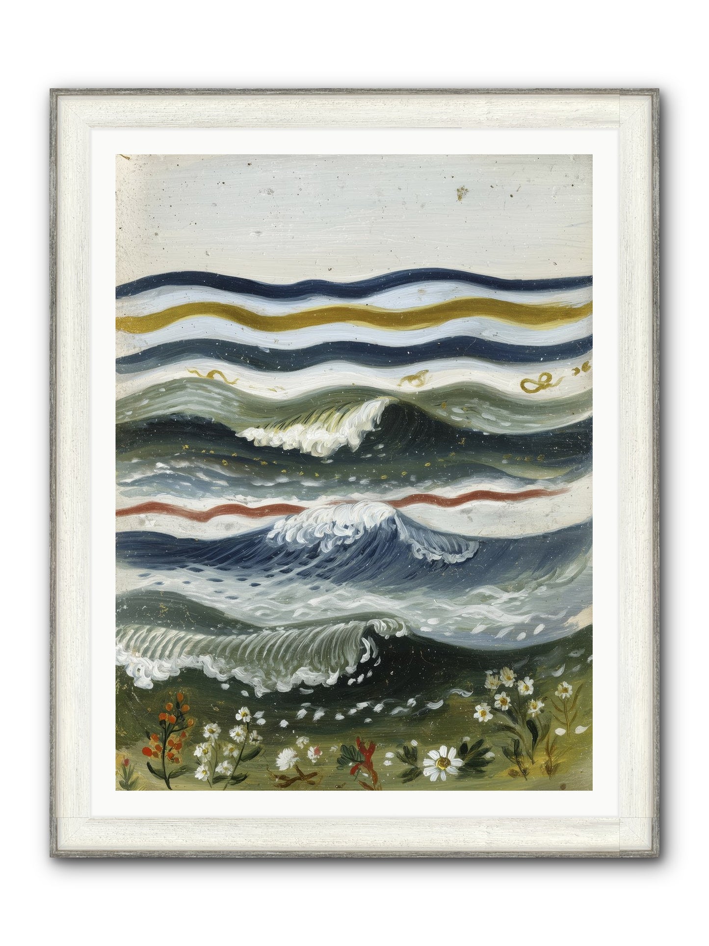 Living Tapestry Framed Print - Driftwood White 36x48