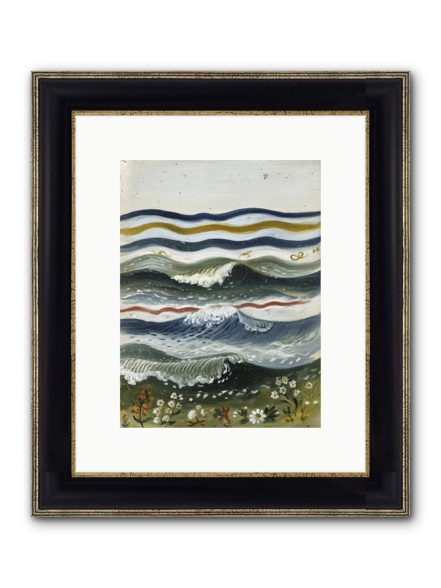 Living Tapestry Framed Print - Black & Gold 9x12