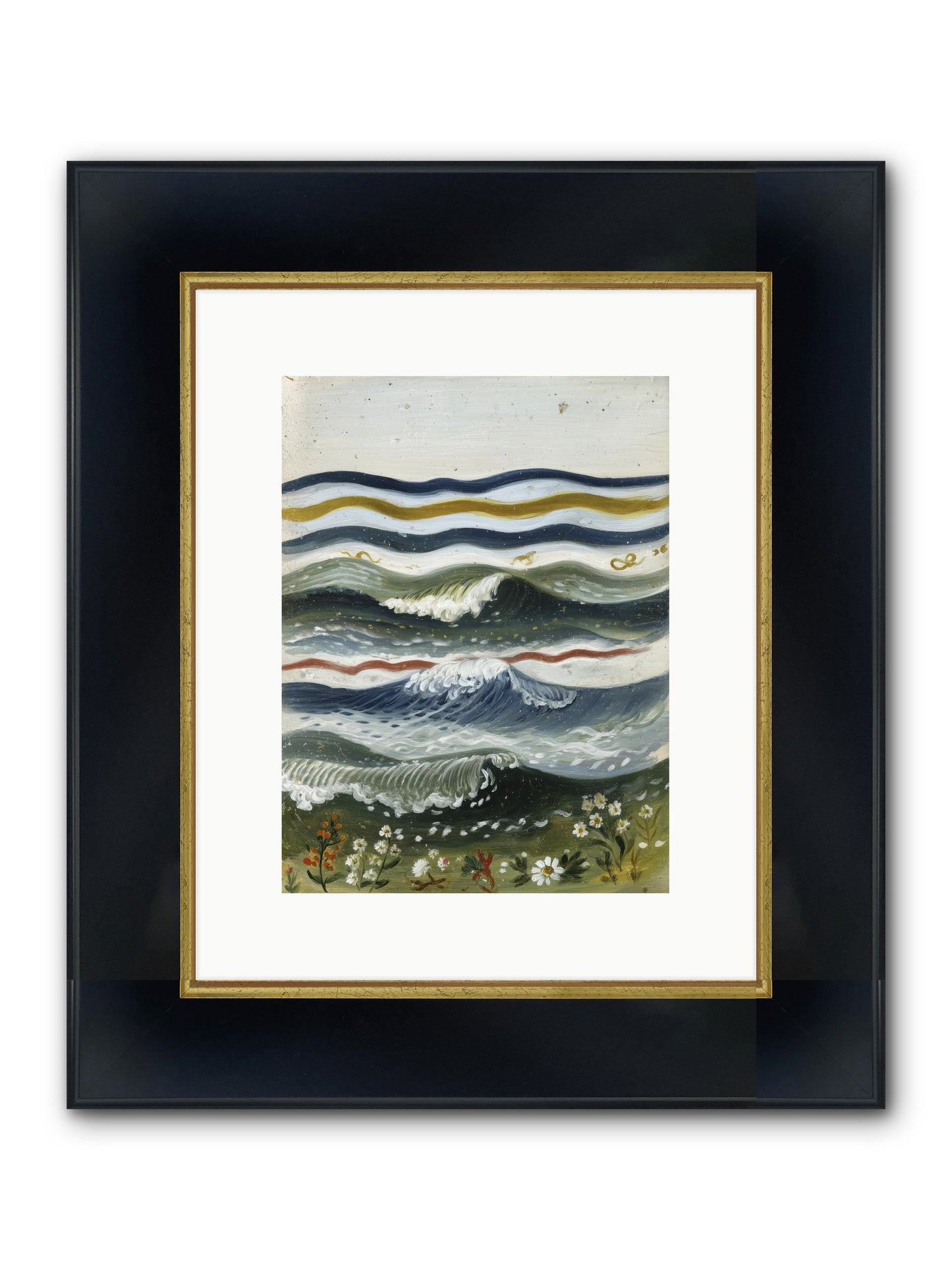 Living Tapestry Framed Print - Wide Black w/Gold 9x12