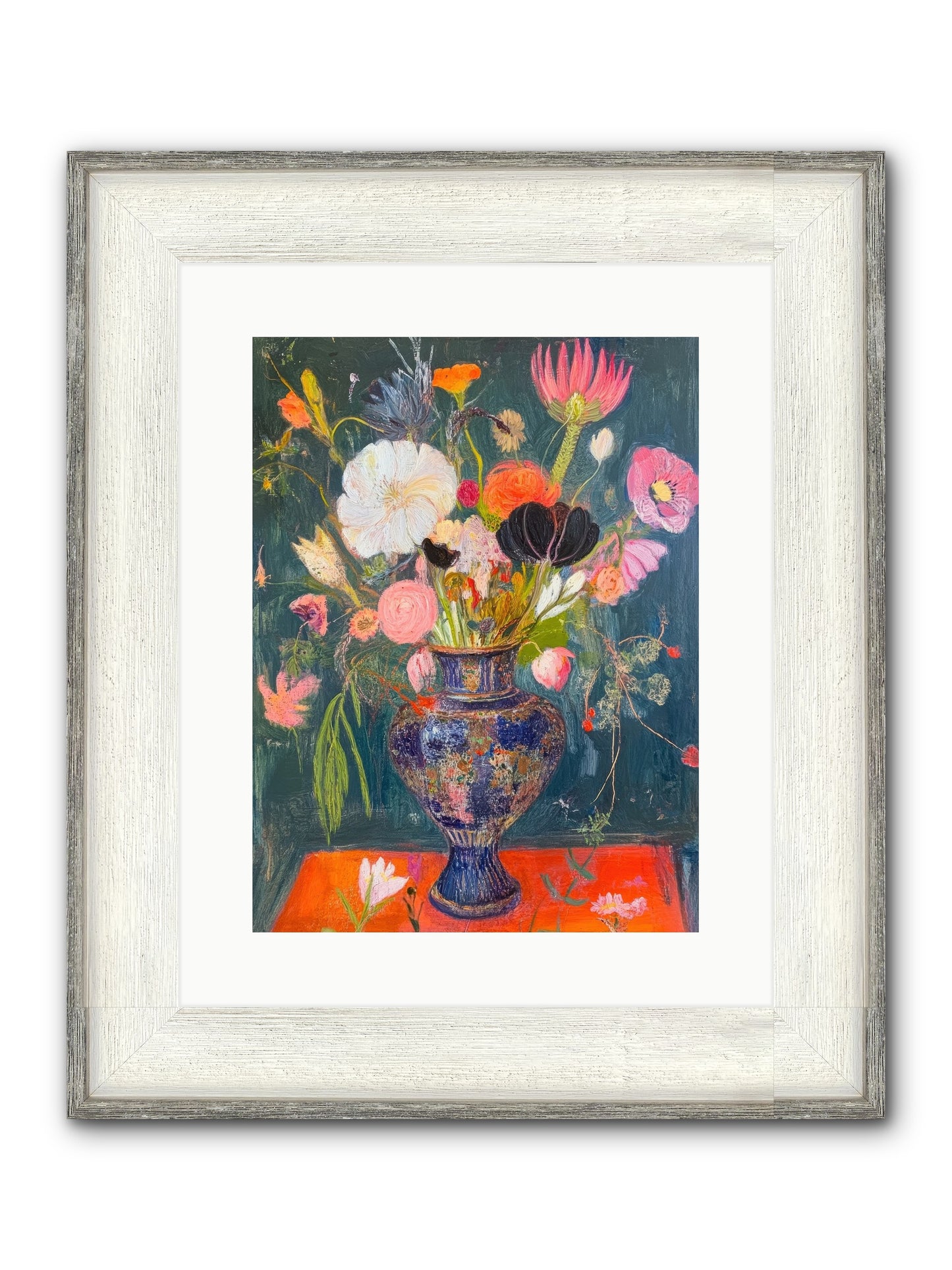 Loire Valley Blooms Framed Print - Driftwood White 12x16