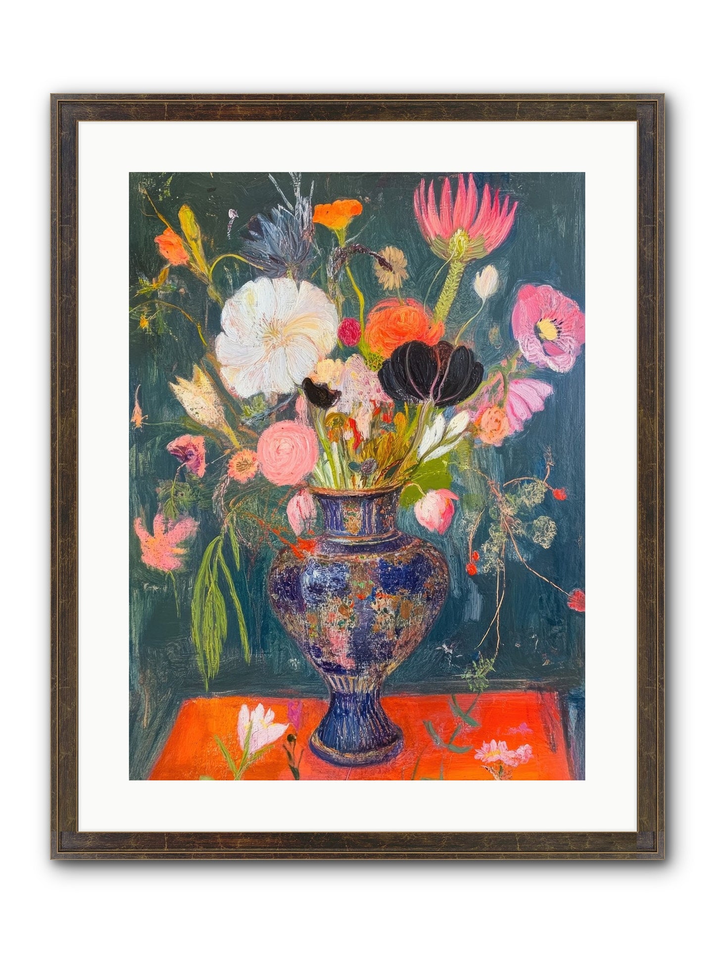 Loire Valley Blooms Framed Print - Slimwoods Black/Gold 18x24