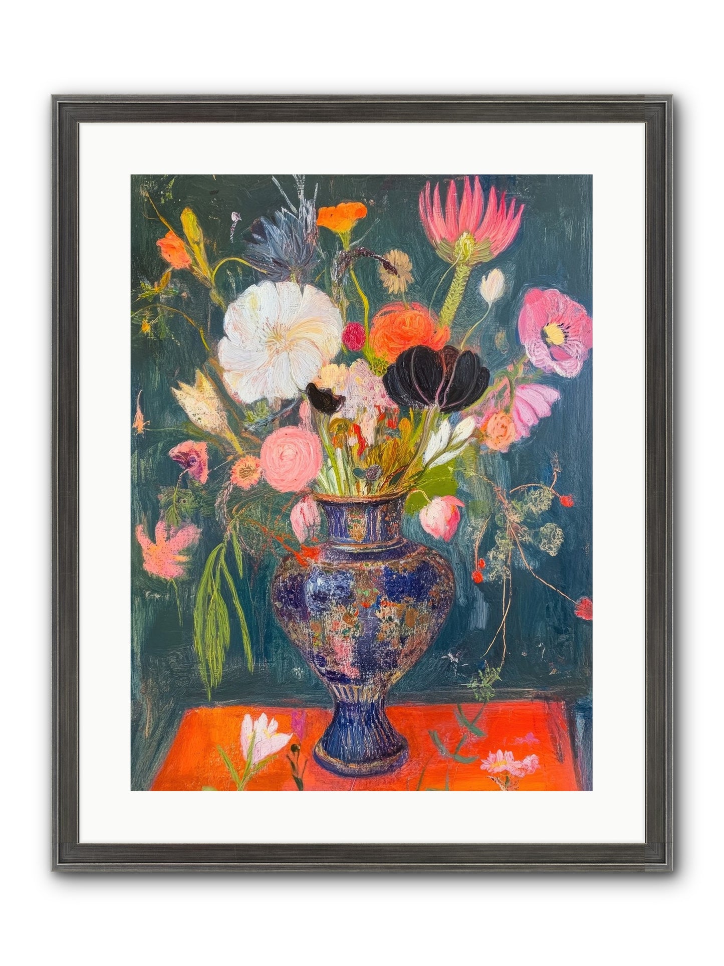 Loire Valley Blooms Framed Print - Slimwoods Black/Silver 18x24