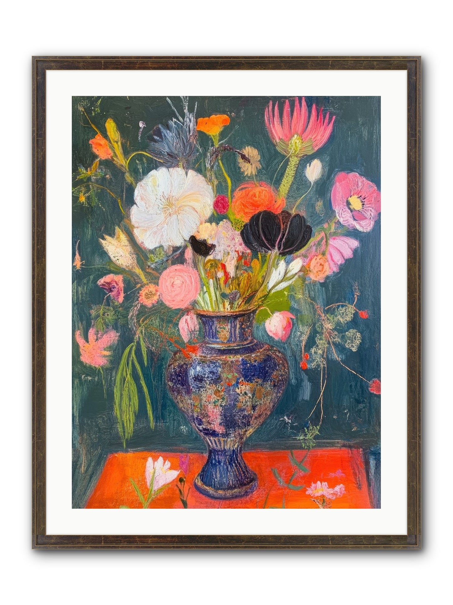 Loire Valley Blooms Framed Print - Slimwoods Black/Gold 24x32