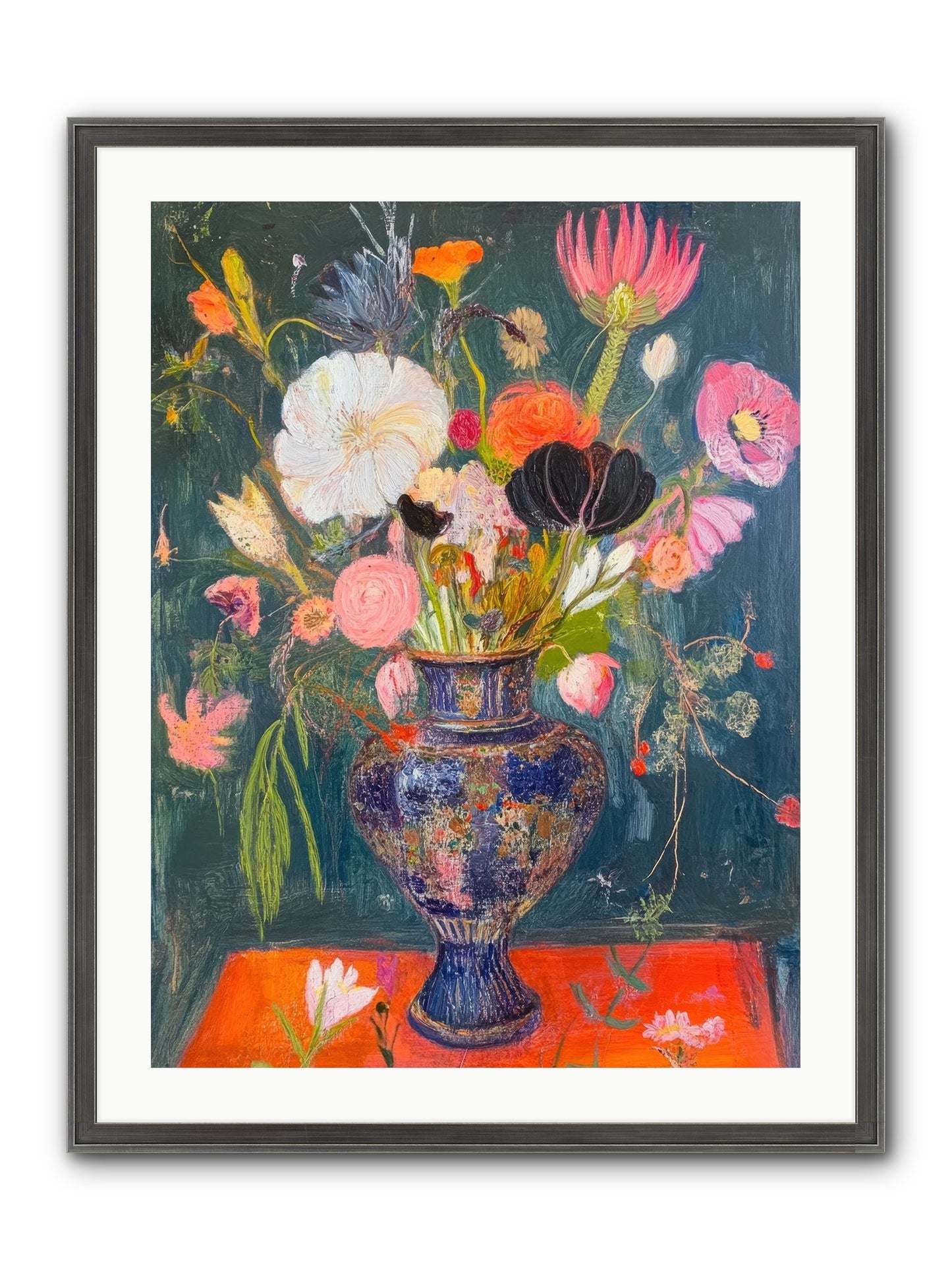 Loire Valley Blooms Framed Print - Slimwoods Black/Silver 24x32