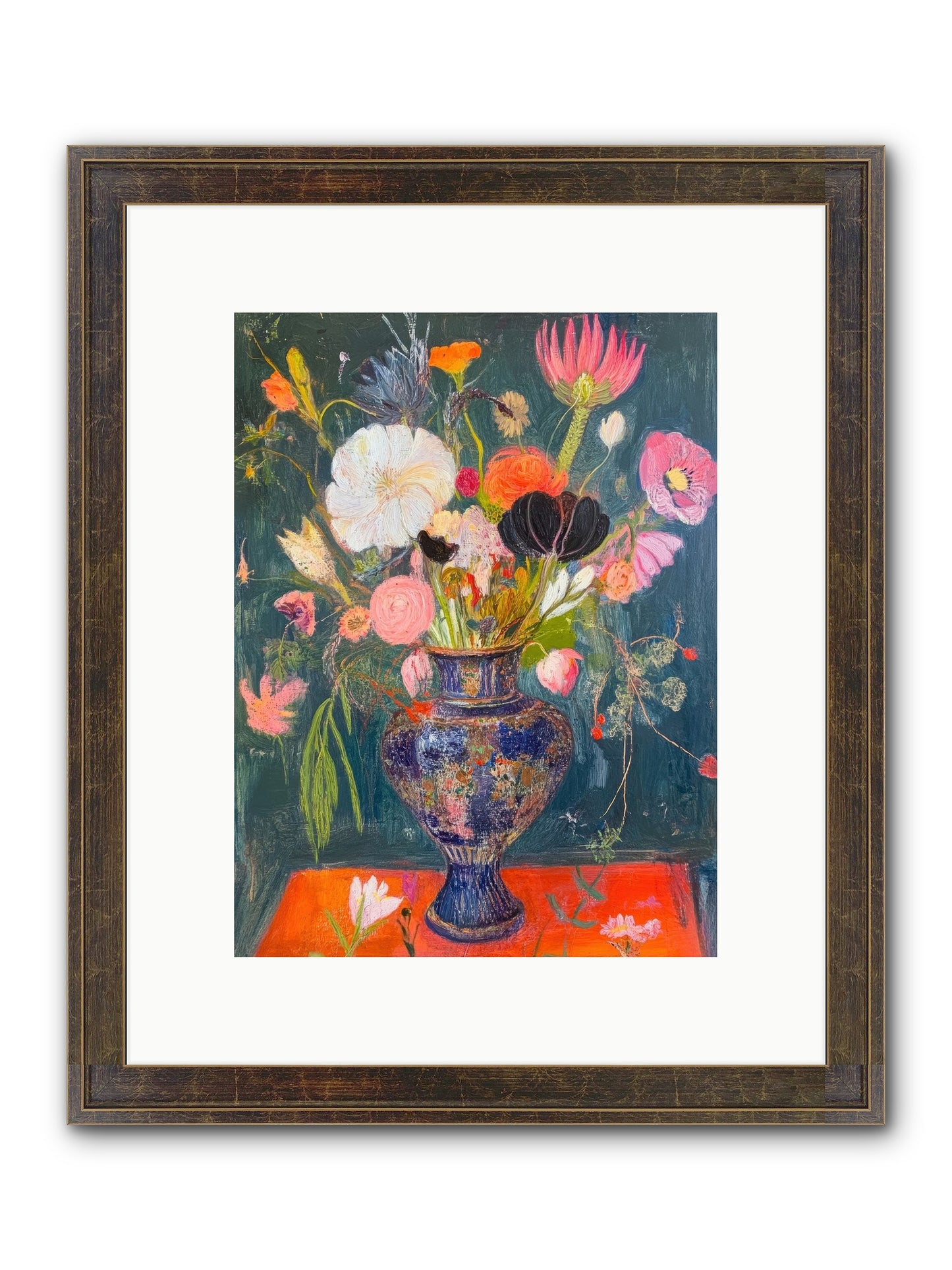 Loire Valley Blooms Framed Print - Slimwoods Black/Gold 9x12