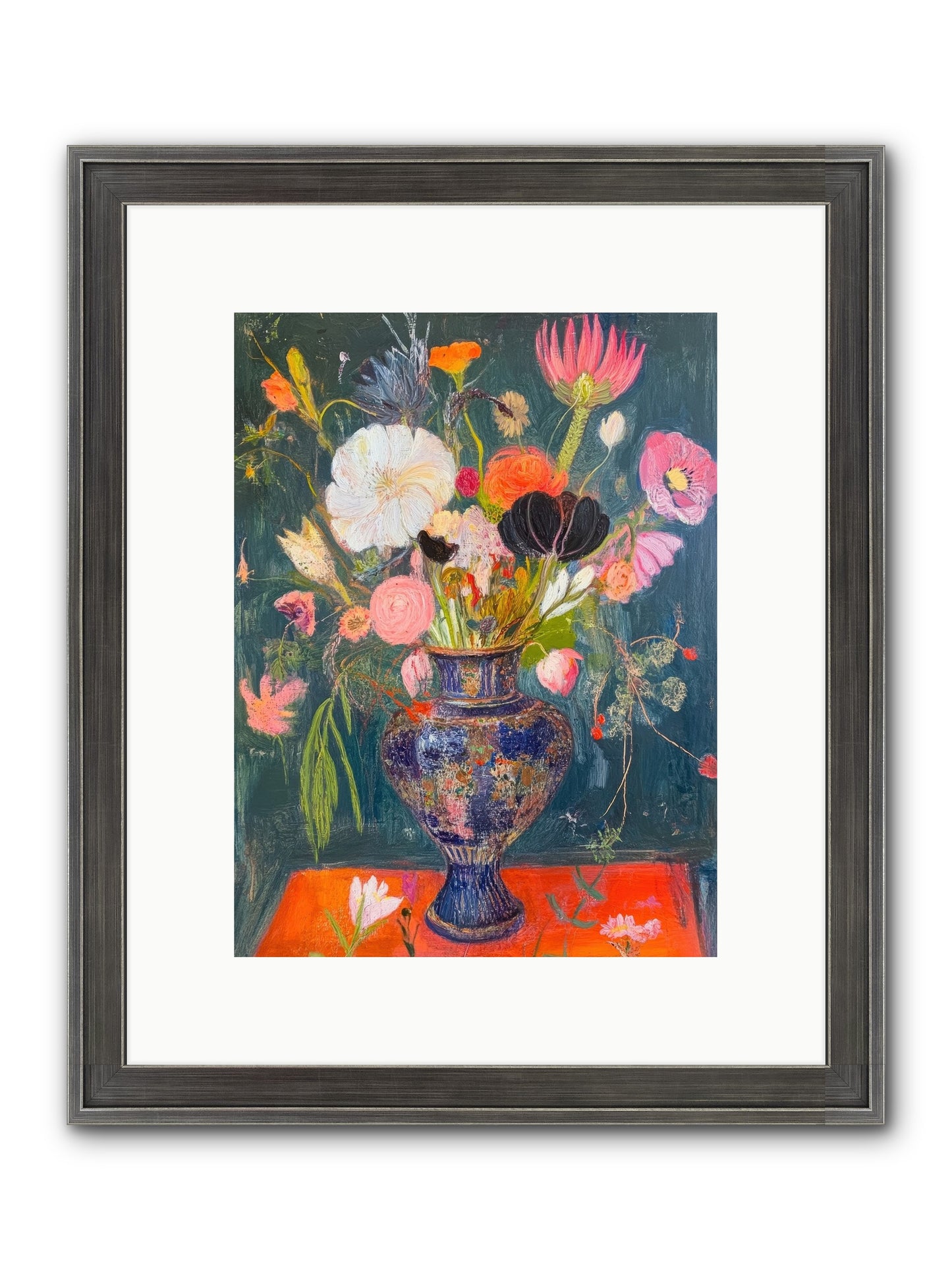 Loire Valley Blooms Framed Print - Slimwoods Black/Silver 9x12