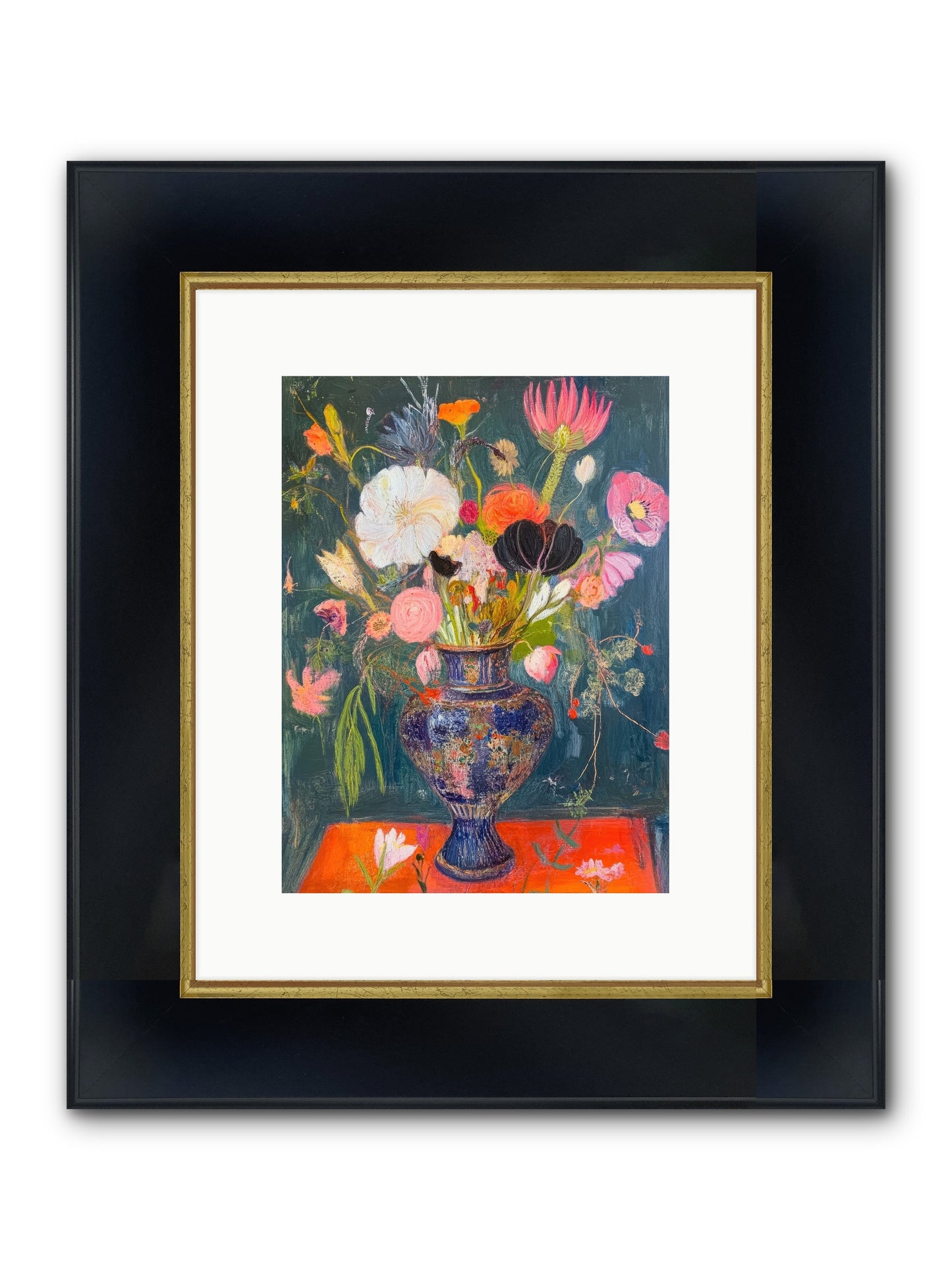 Loire Valley Blooms Framed Print - Wide Black w/Gold 9x12