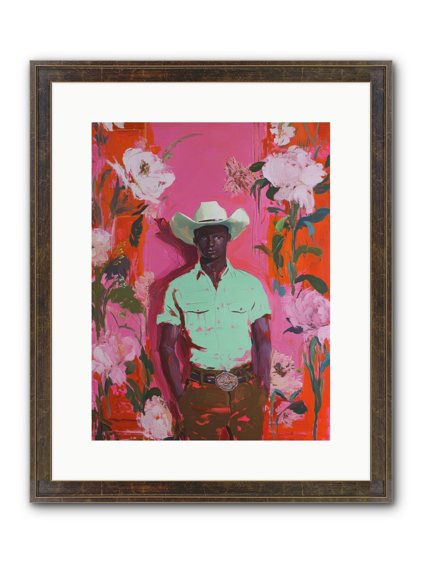 Lone Mesa Framed Print - Slimwoods Black/Gold 12x16