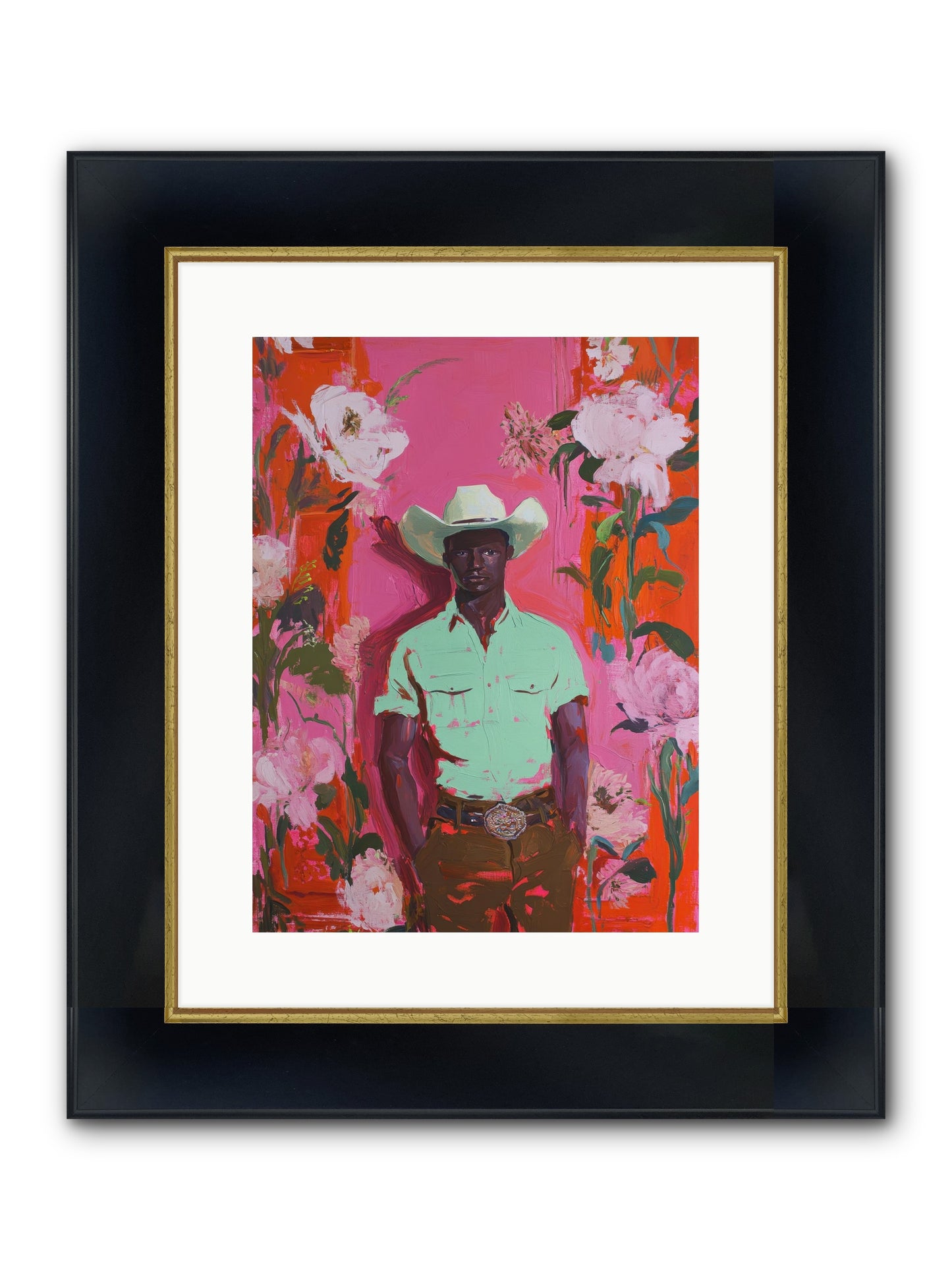 Lone Mesa Framed Print - Wide Black w/Gold 12x16