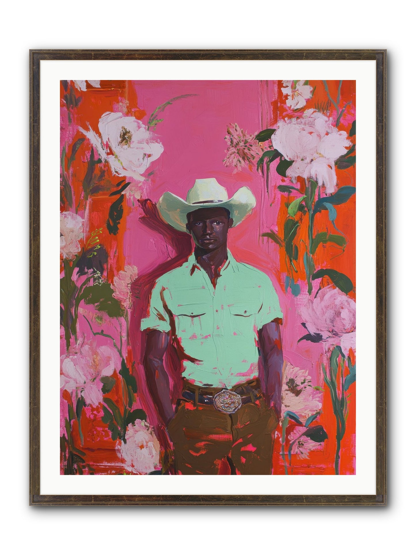 Lone Mesa Framed Print - Slimwoods Black/Gold 30x40