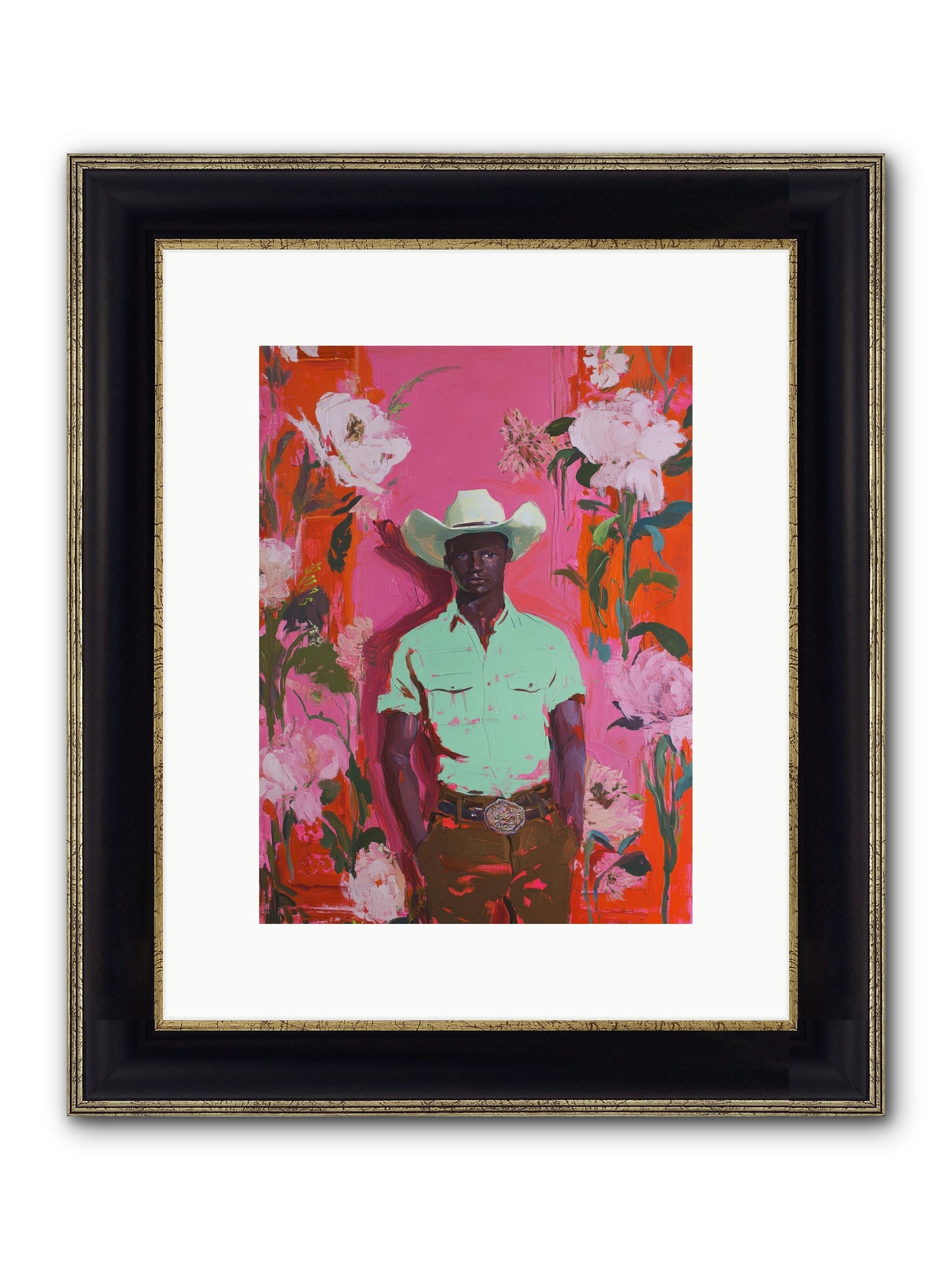Lone Mesa Framed Print - Black & Gold 9x12
