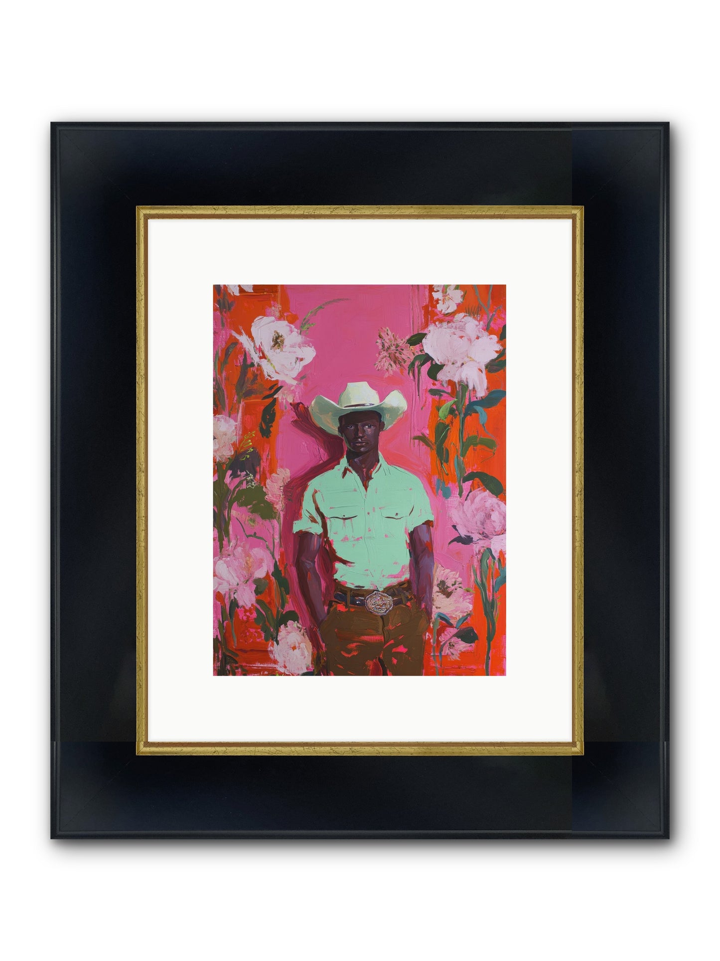 Lone Mesa Framed Print - Wide Black w/Gold 9x12