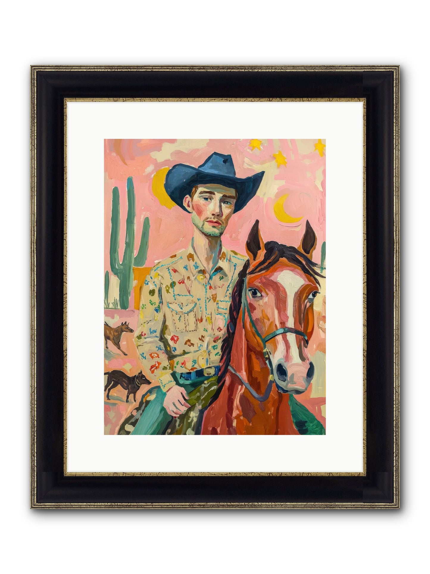 Lone Star Horizon Framed Print - Black & Gold 12x16