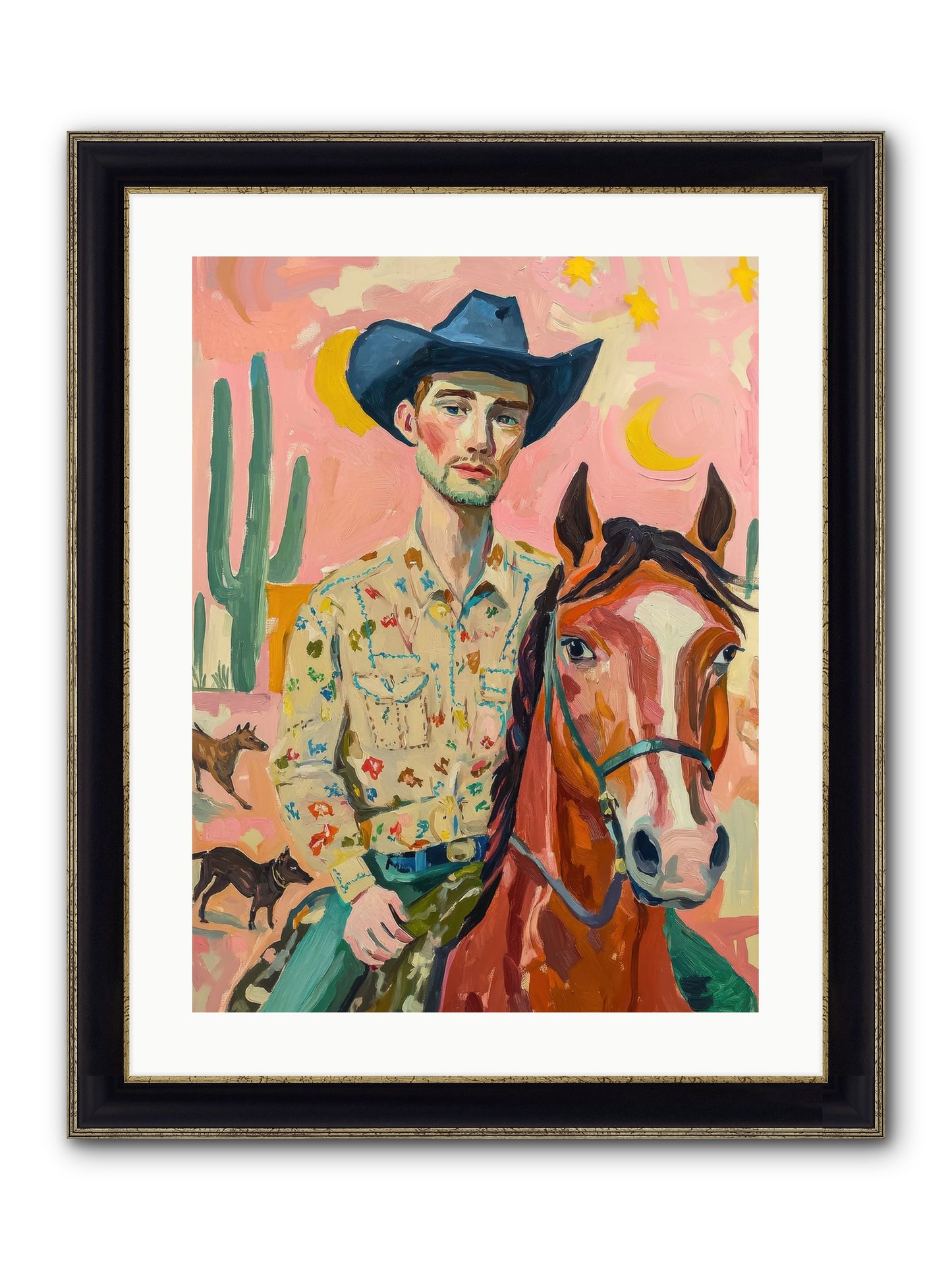 Lone Star Horizon Framed Print - Black & Gold 18x24