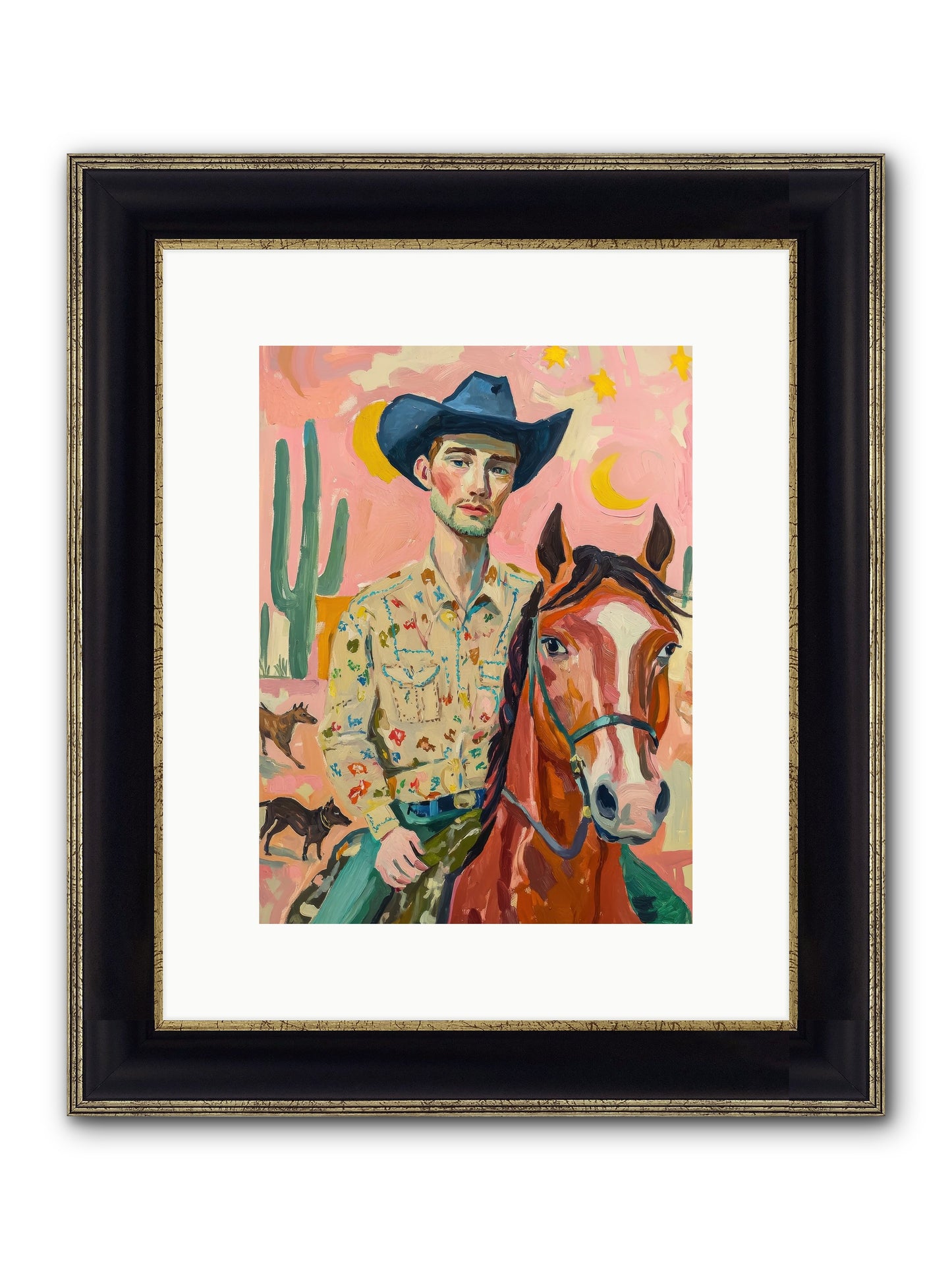 Lone Star Horizon Framed Print - Black & Gold 9x12