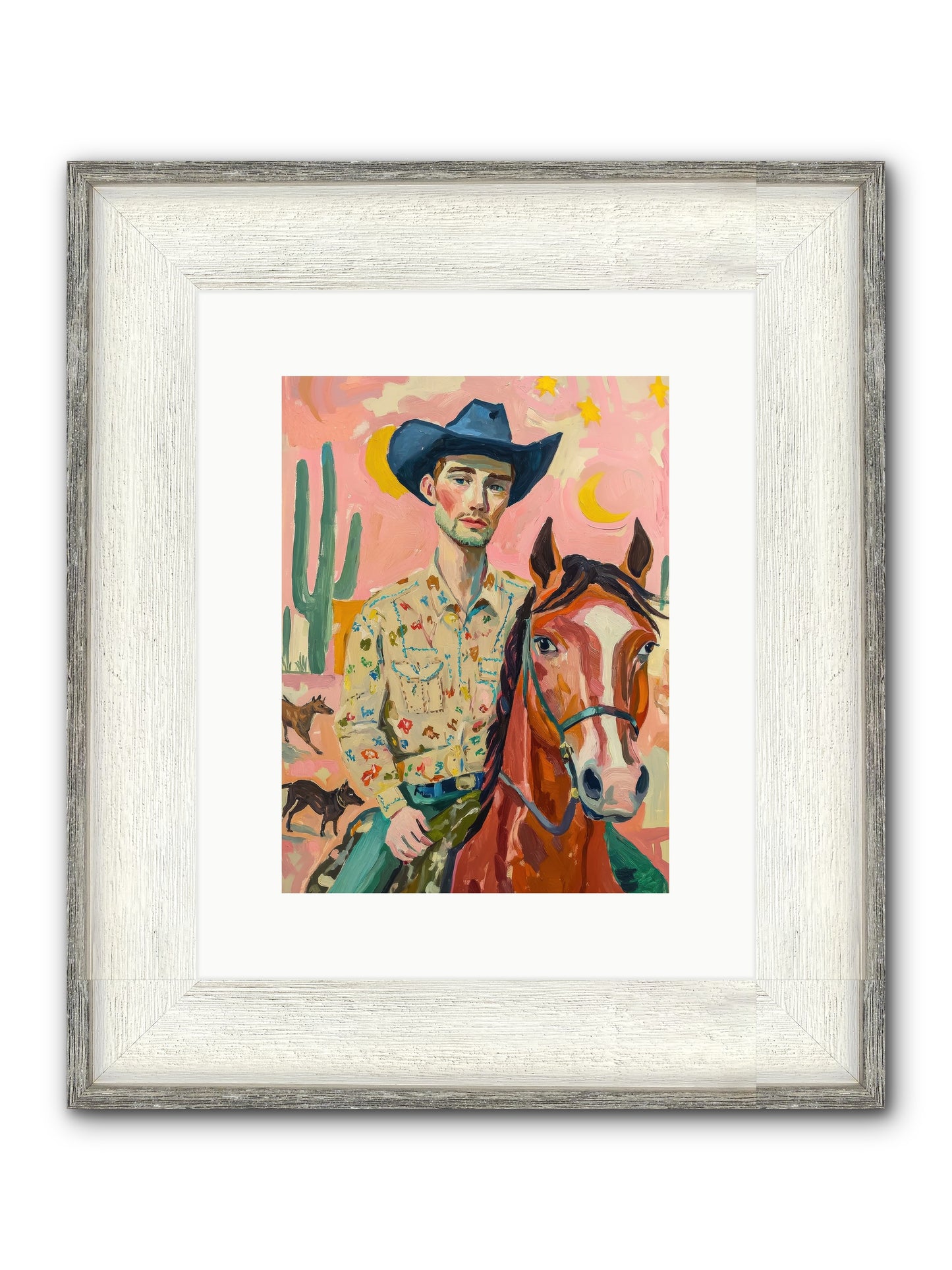 Lone Star Horizon Framed Print - Driftwood White 9x12