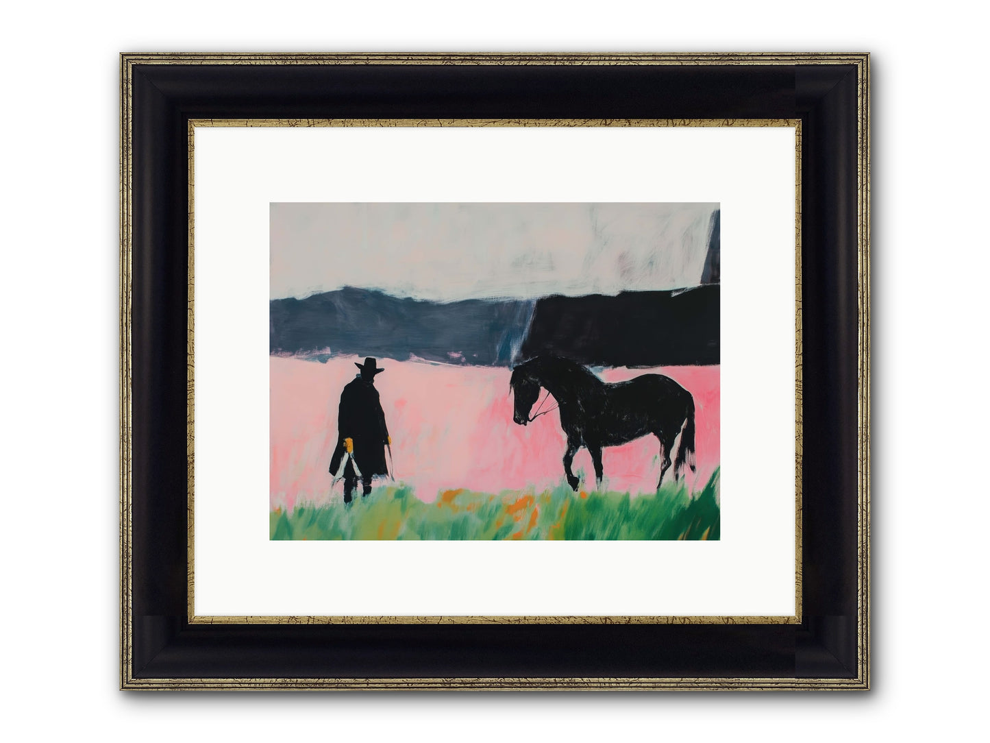 Lonesome Dove Crossing No.1 Framed Print - Black & Gold 12x9