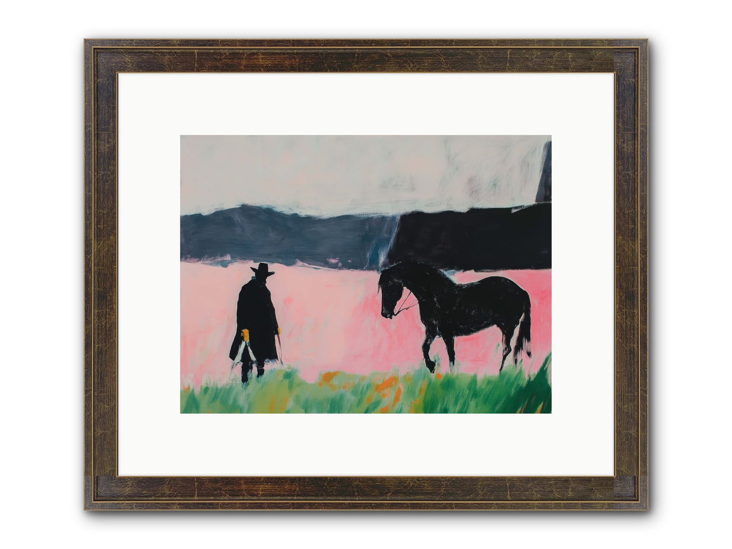 Lonesome Dove Crossing No.1 Framed Print - Slimwoods Black/Gold 12x9