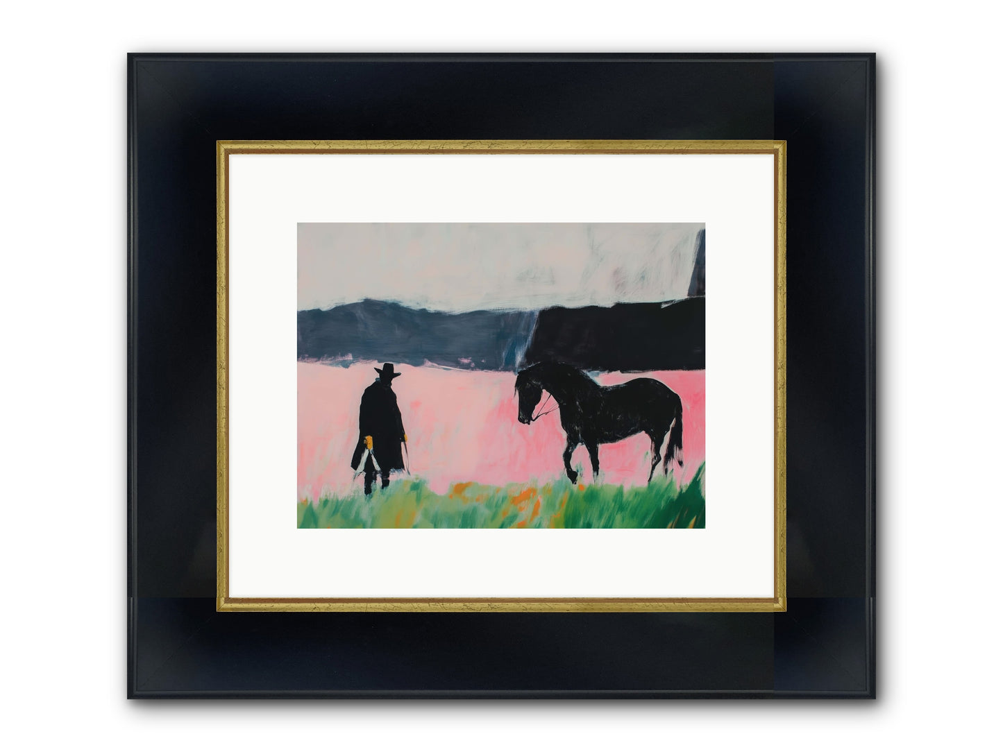 Lonesome Dove Crossing No.1 Framed Print - Wide Black w/Gold 12x9