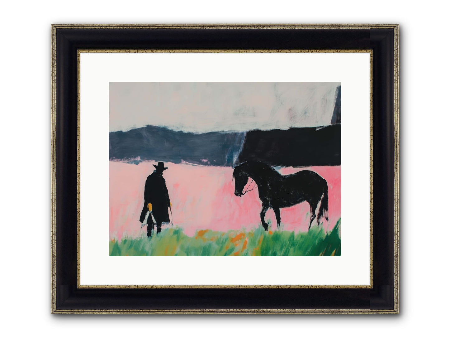 Lonesome Dove Crossing No.1 Framed Print - Black & Gold 16x12