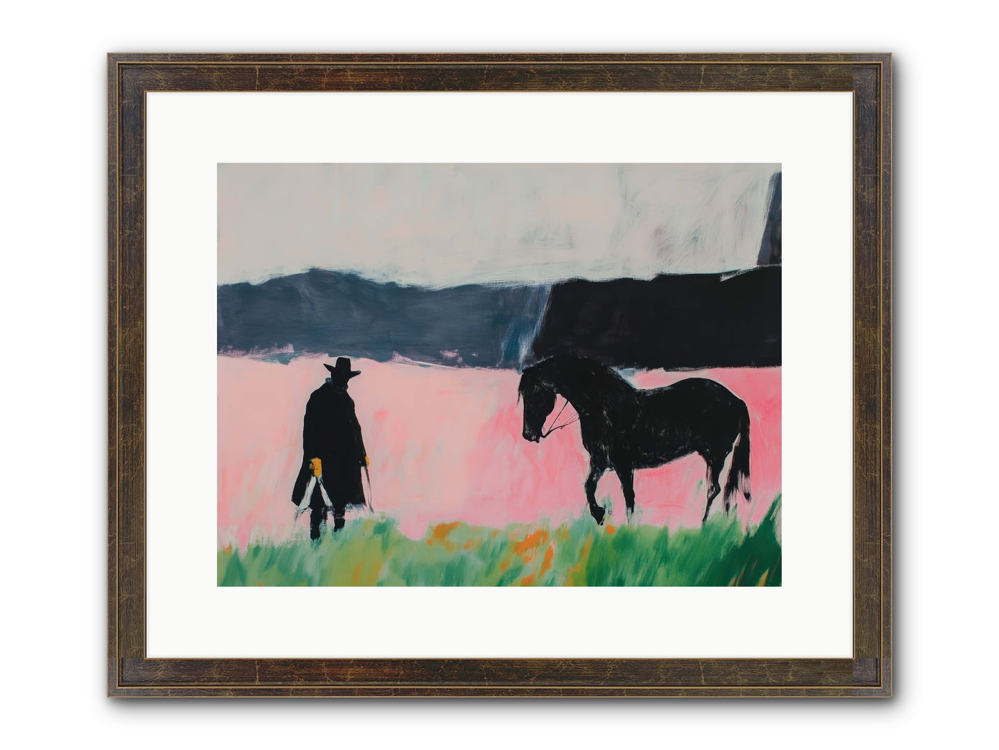 Lonesome Dove Crossing No.1 Framed Print - Slimwoods Black/Gold 16x12