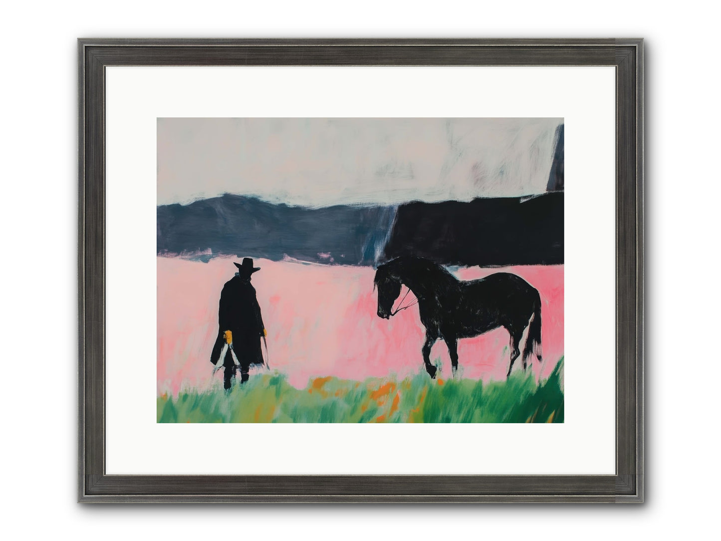 Lonesome Dove Crossing No.1 Framed Print - Slimwoods Black/Silver 16x12