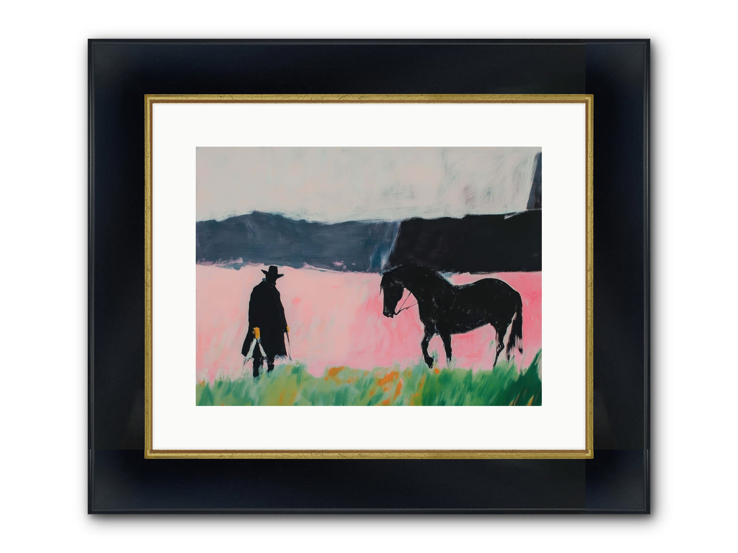 Lonesome Dove Crossing No.1 Framed Print - Wide Black w/Gold 16x12