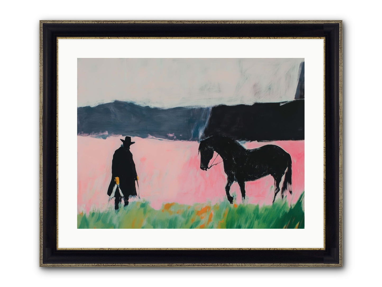 Lonesome Dove Crossing No.1 Framed Print - Black & Gold 24x18