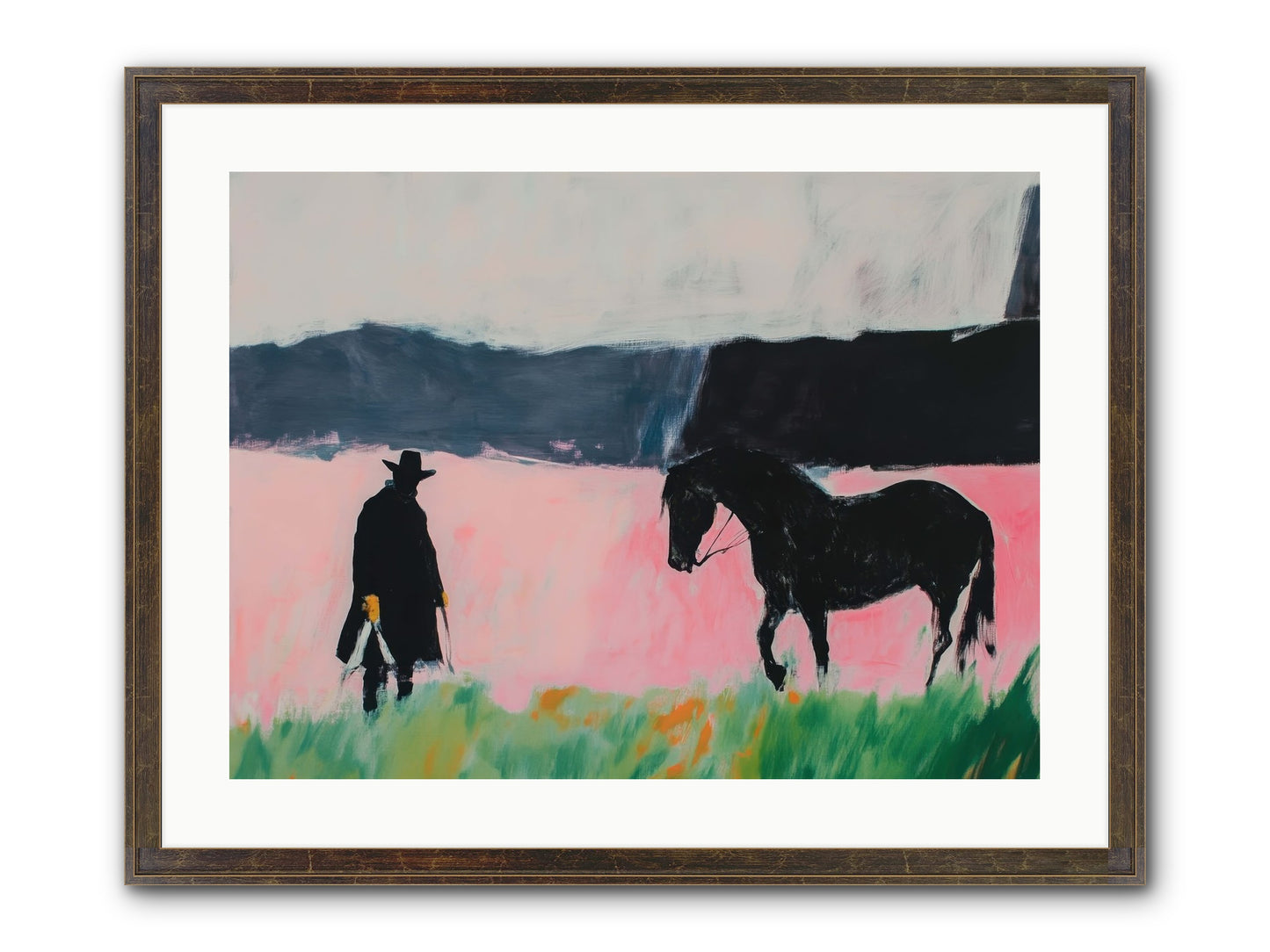 Lonesome Dove Crossing No.1 Framed Print - Slimwoods Black/Gold 24x18